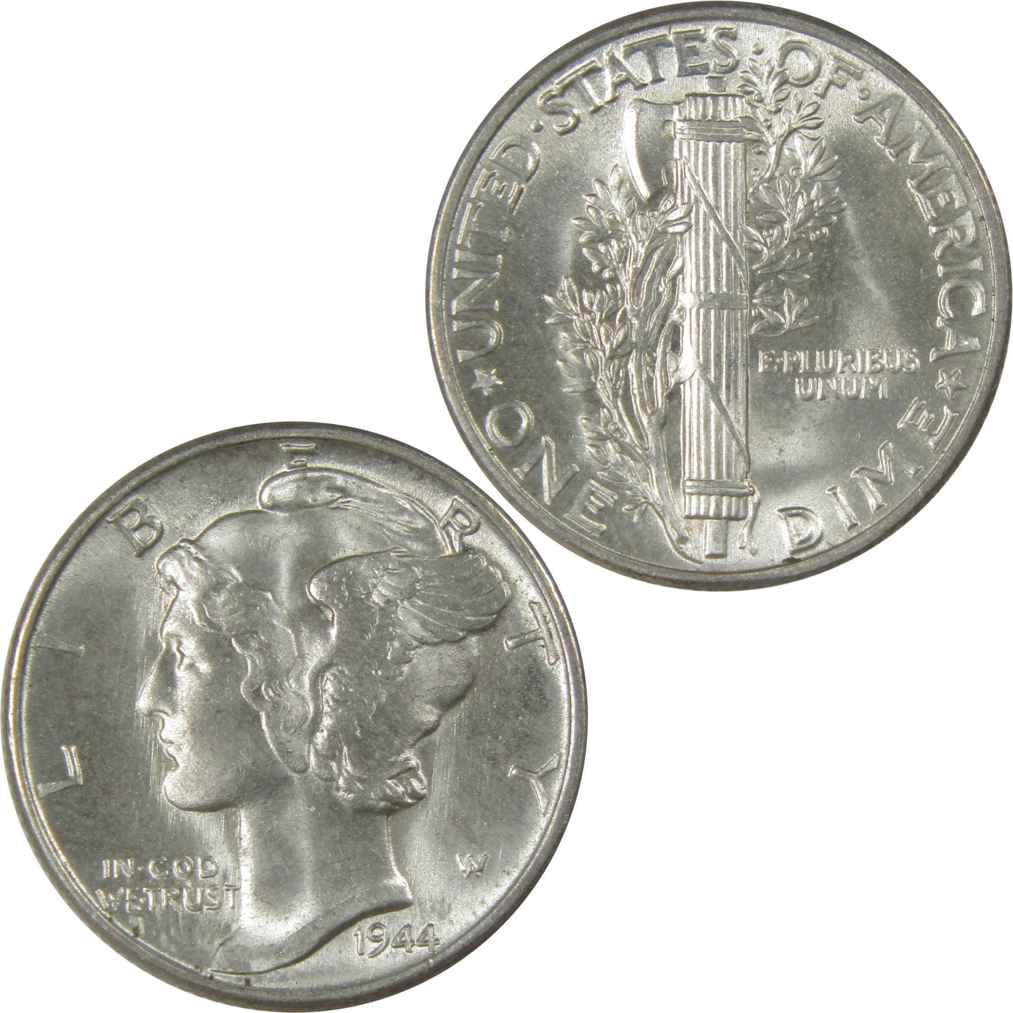 1944 Mercury Silver Dime BU Choice Uncirculated Mint State SKU:I24016