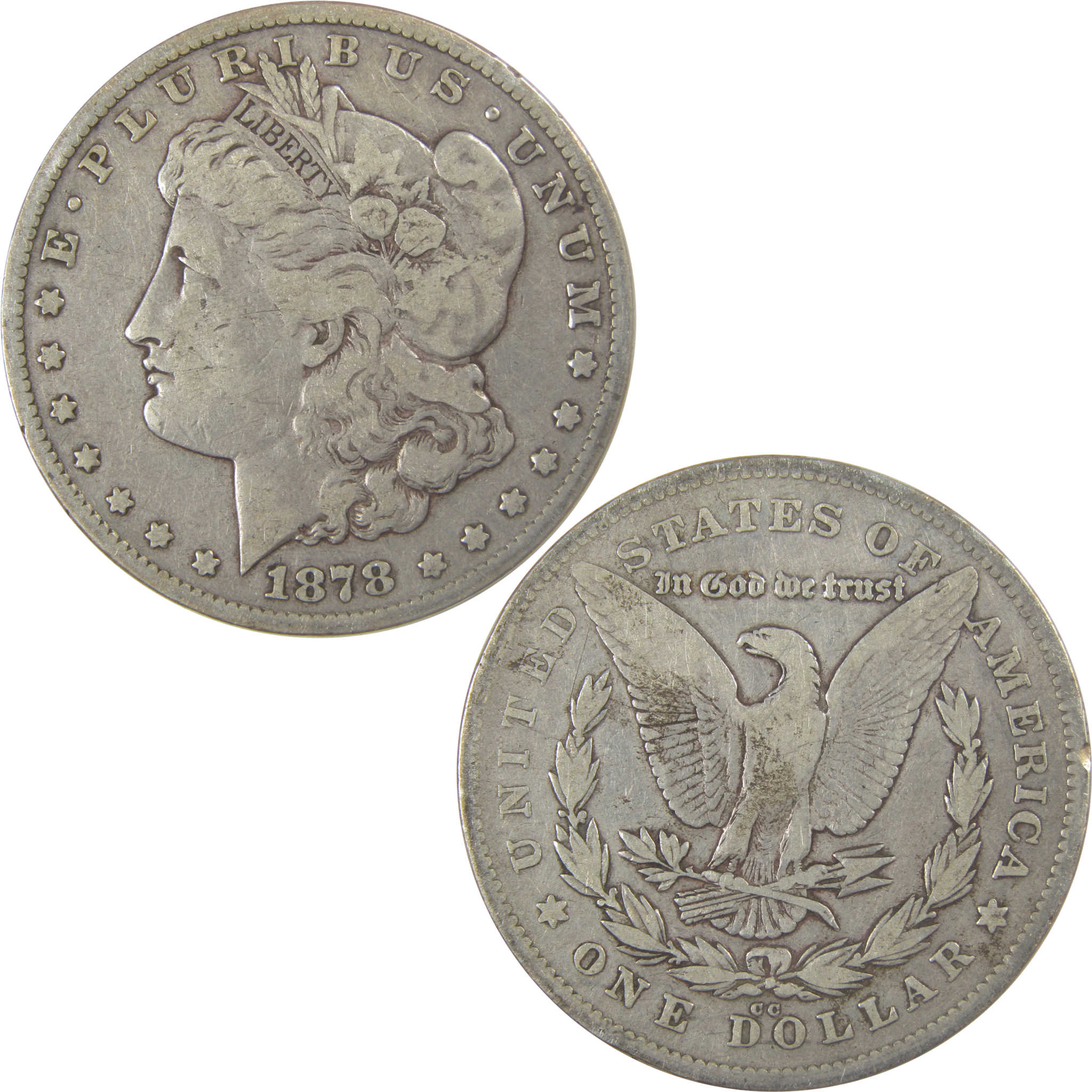 1878 CC Morgan Silver Dollar F Fine $1 Coin Collectible SKU:I24815 - Morgan coin - Morgan silver dollar - Morgan silver dollar for sale - Profile Coins & Collectibles