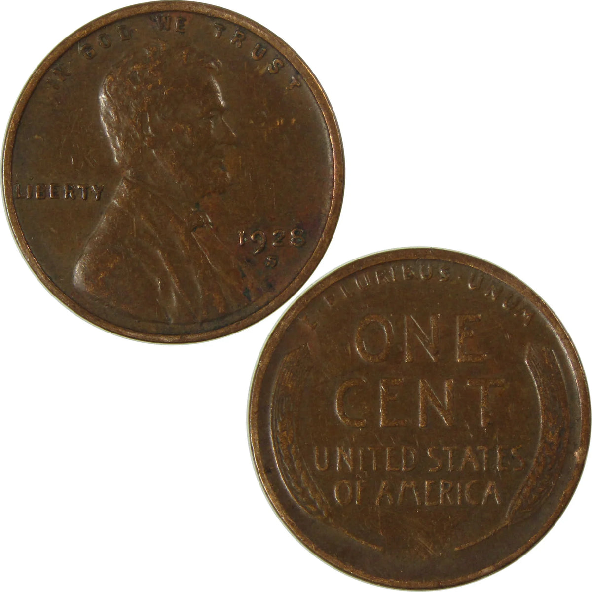 1928 S Lincoln Wheat Cent VF Very Fine Penny 1c Coin SKU:I26686