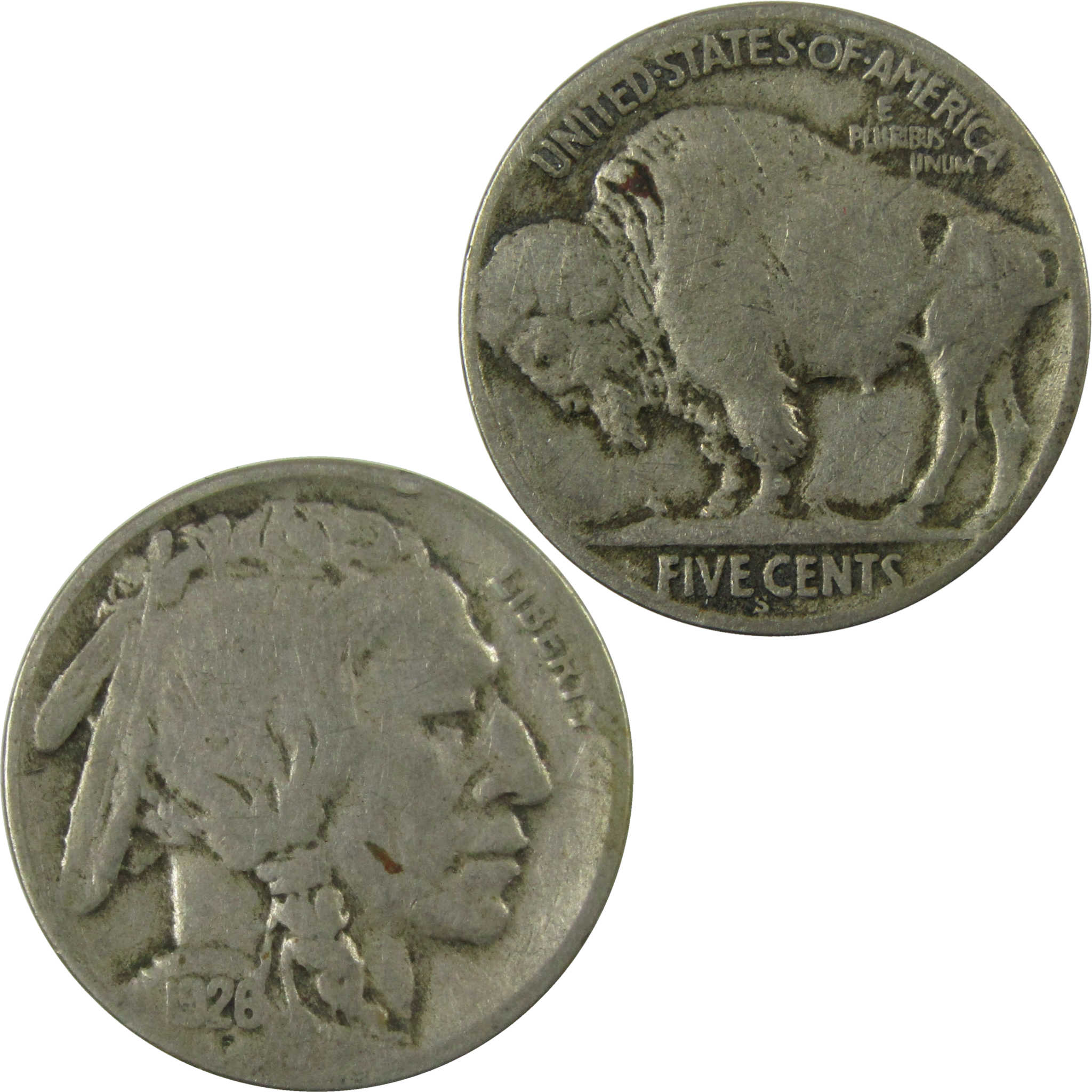 1926 S Indian Head Buffalo Nickel VG Very Good 5c Coin SKU:I27860