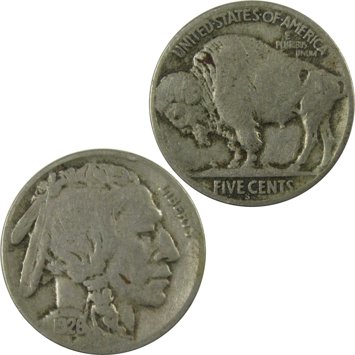 1926 S Indian Head Buffalo Nickel VG Very Good 5c Coin SKU:I27860