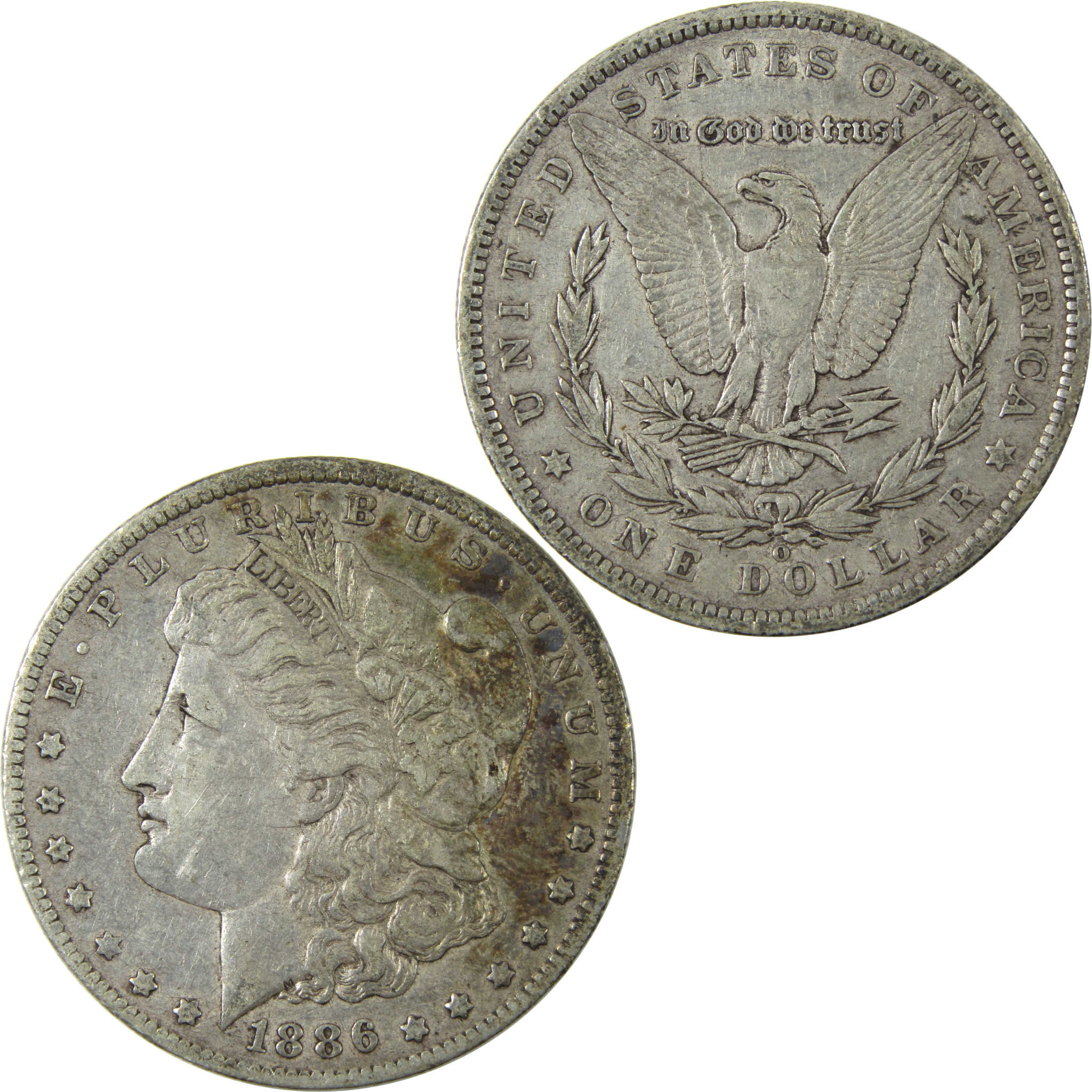 1886 O Morgan Dollar VF Very Fine Silver $1 Coin SKU:I14176 - Morgan coin - Morgan silver dollar - Morgan silver dollar for sale - Profile Coins & Collectibles