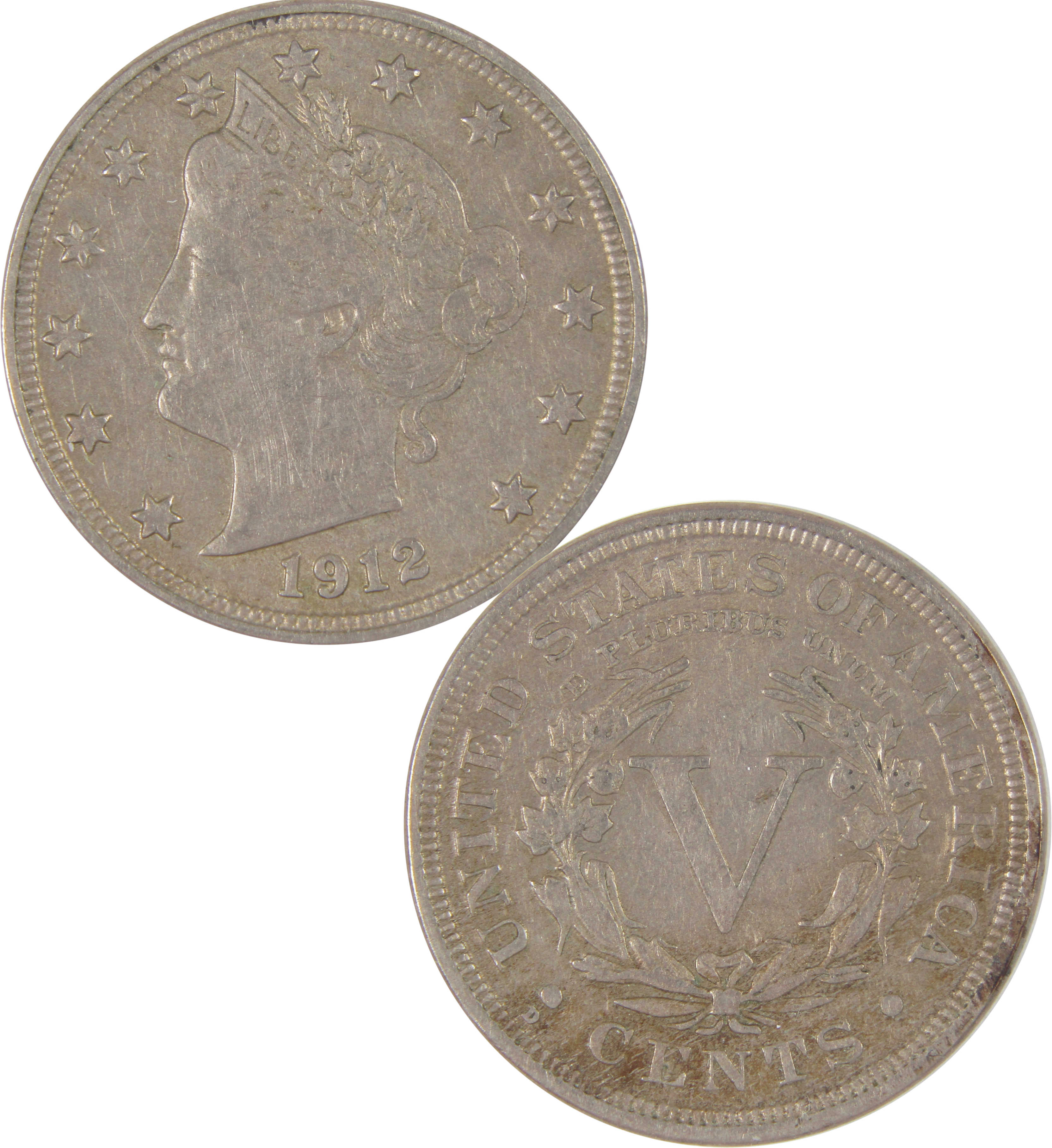 1912 D Liberty Head V Nickel XF EF Extremely Fine 5c Coin SKU:CPC9802