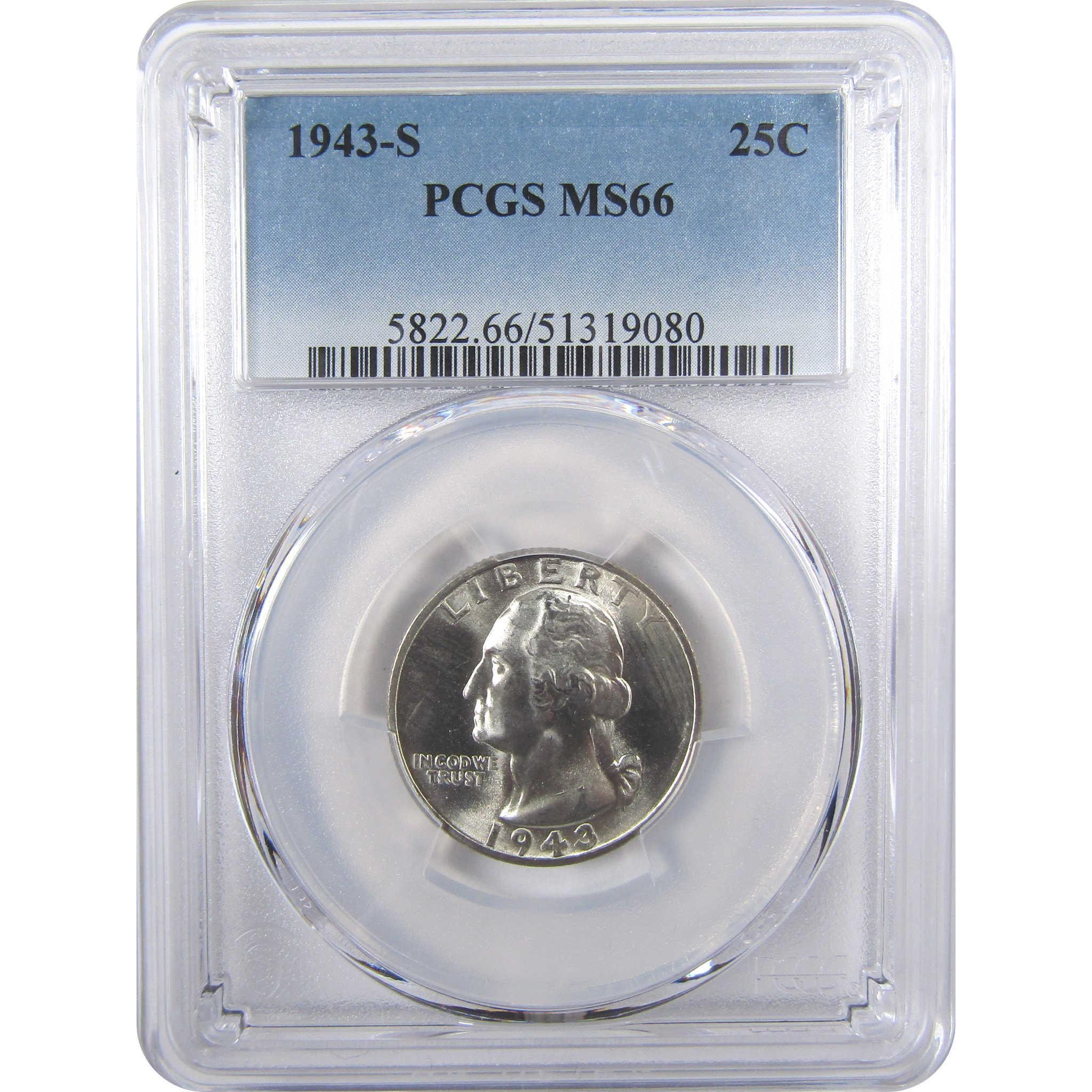 1943 S Washington Quarter MS 66 PCGS Silver Uncirculated SKU:I17908