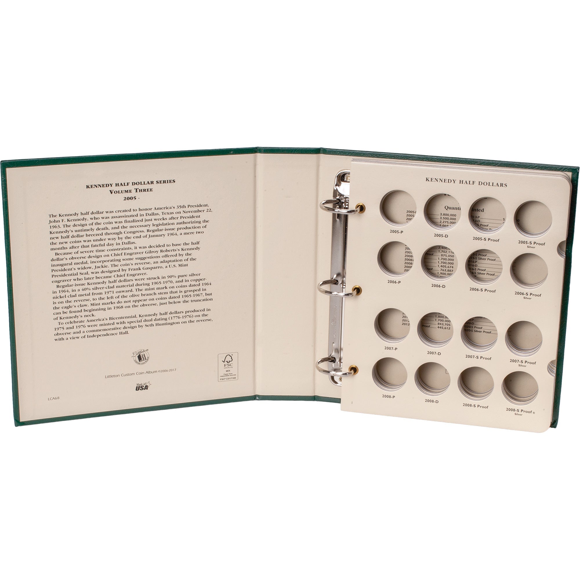 2005-Date Kennedy Half Dollar Coin Album Volume 3 Littleton Coin