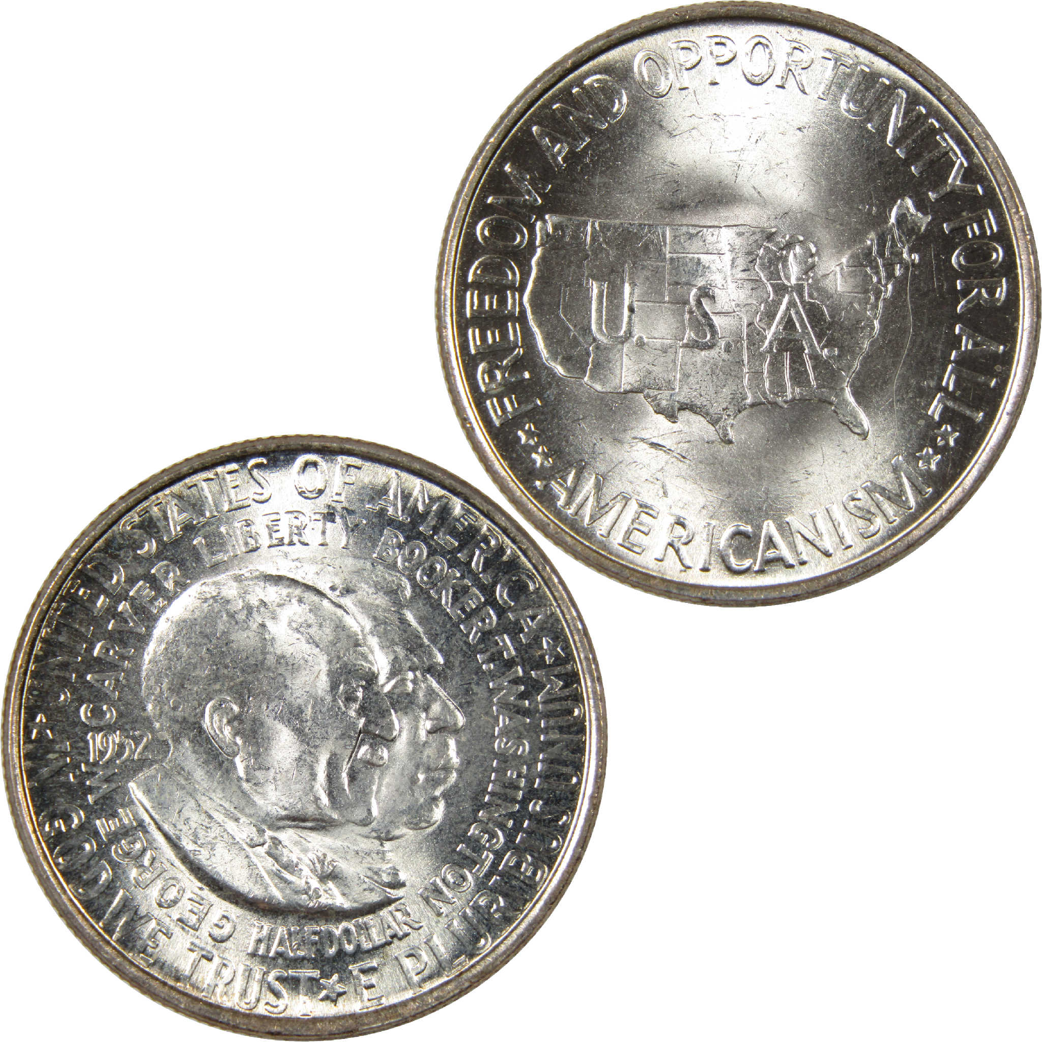 Washington-Carver Commemorative Half Dollar 1952 Uncirculated Silver