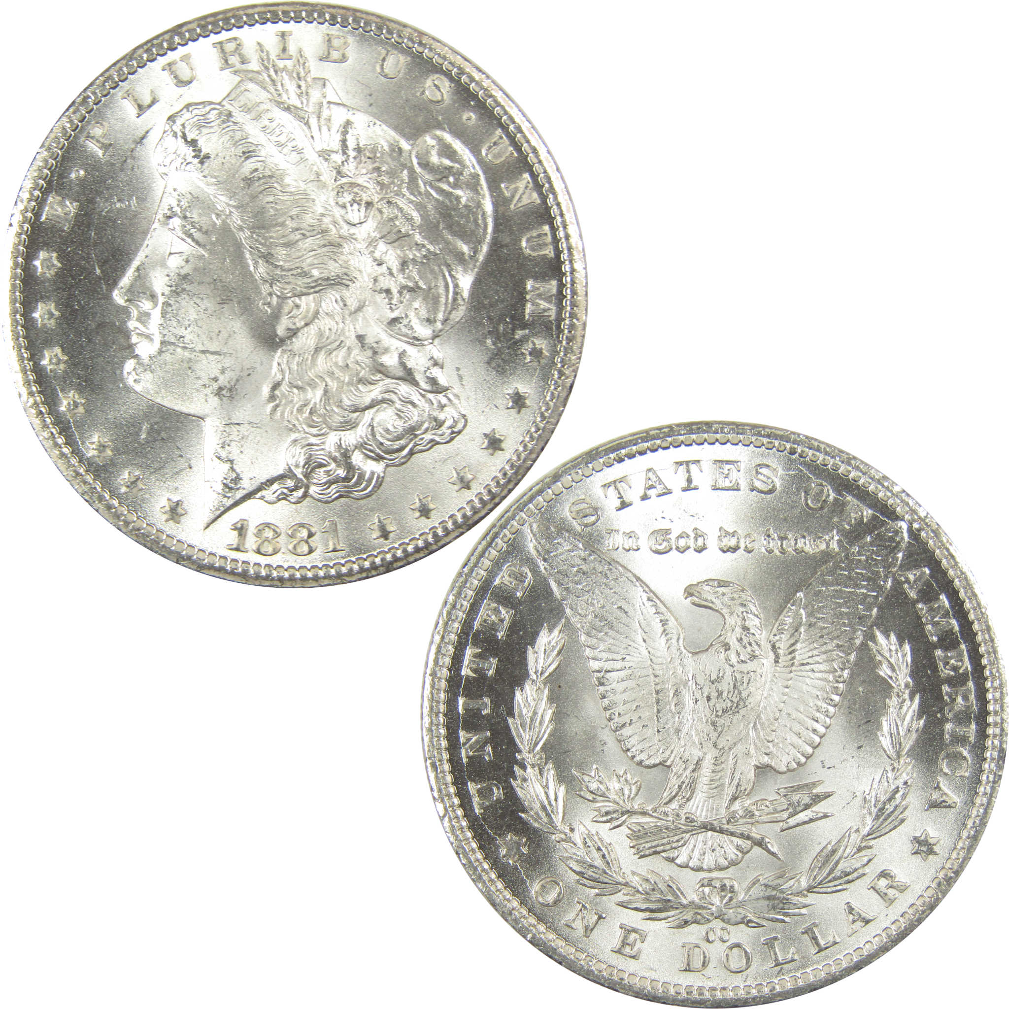 1881 CC Morgan Dollar BU Choice Uncirculated Silver $1 Coin SKU:I19536 - Morgan coin - Morgan silver dollar - Morgan silver dollar for sale - Profile Coins & Collectibles