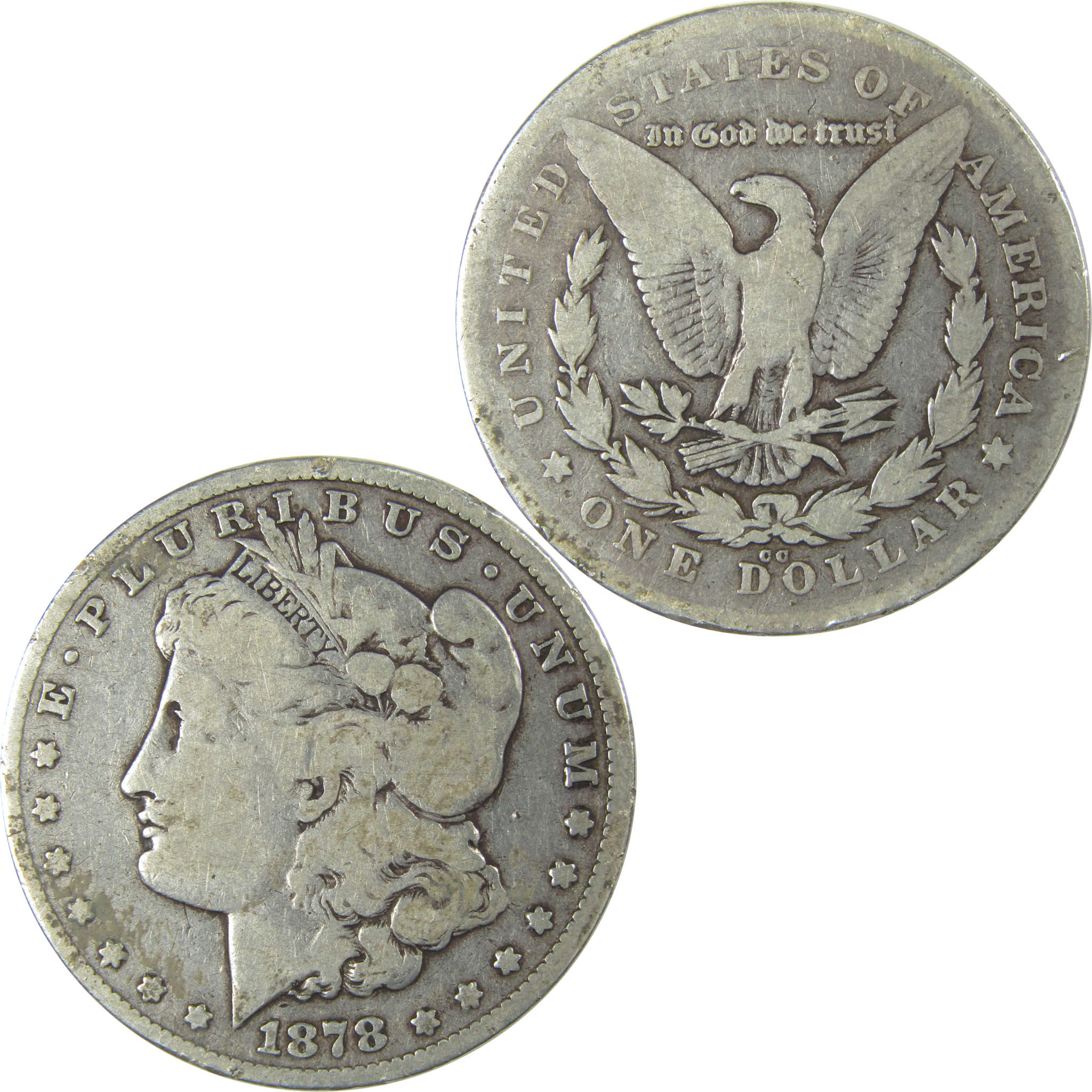 1878 CC Morgan Dollar G Good Details Silver $1 Coin SKU:CPC0965 - Morgan coin - Morgan silver dollar - Morgan silver dollar for sale - Profile Coins & Collectibles