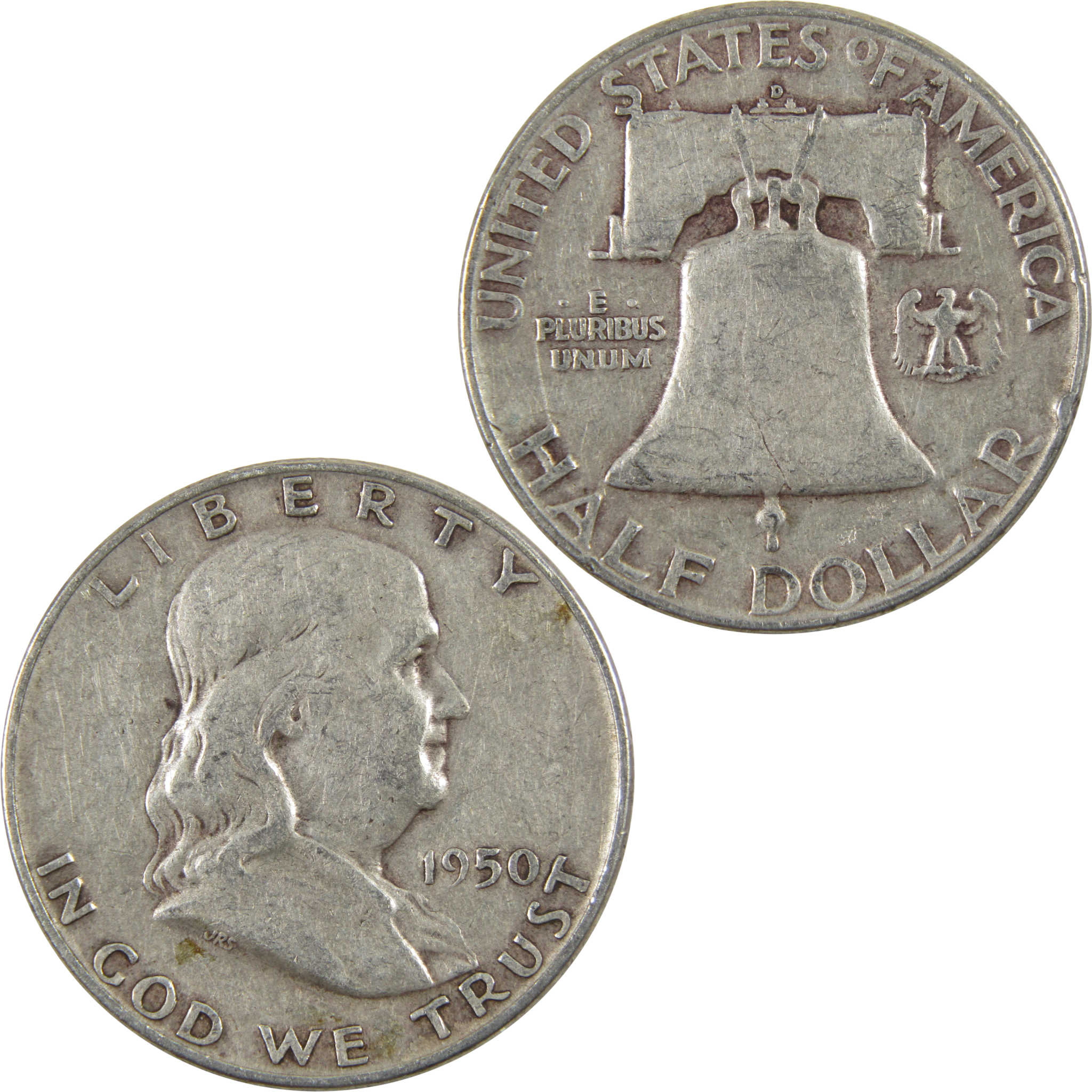 1950 D Franklin Half Dollar AG About Good 90% Silver 50c Coin