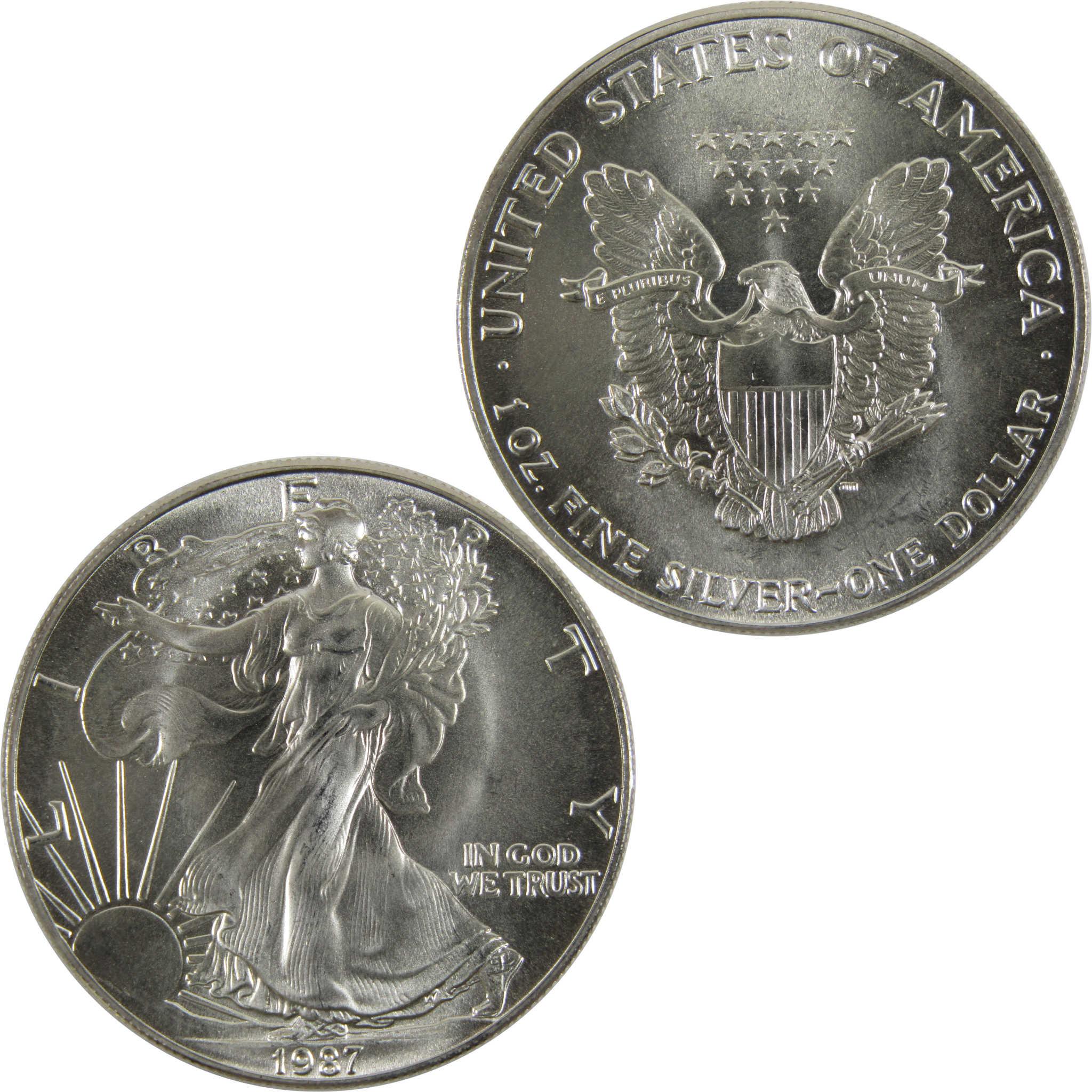 1987 American Eagle BU Uncirculated 1 oz .999 Silver Bullion $1 Coin