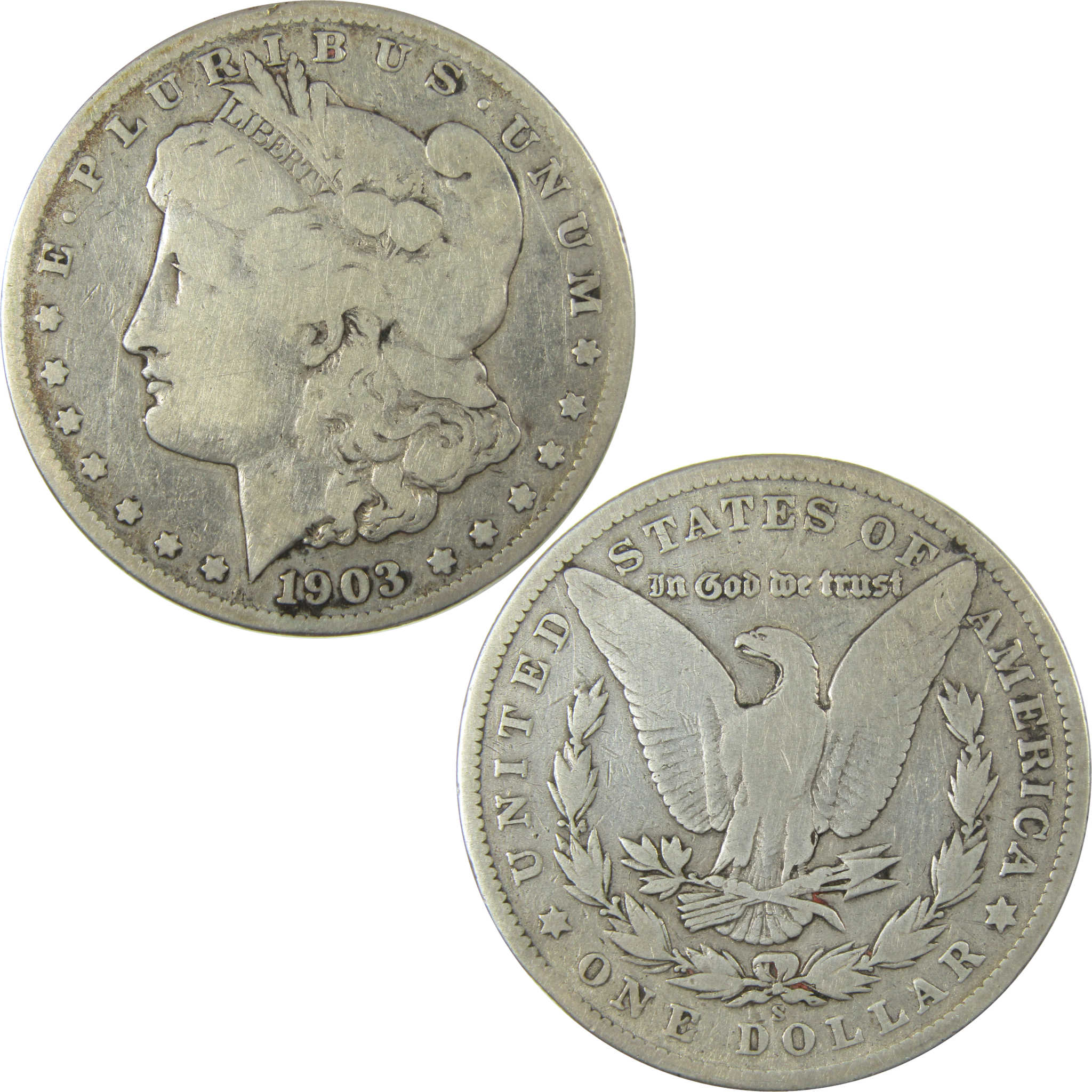 1903 S Morgan Silver Dollar VG Very Good Details $1 Coin SKU:I28095 - Morgan coin - Morgan silver dollar - Morgan silver dollar for sale - Profile Coins & Collectibles