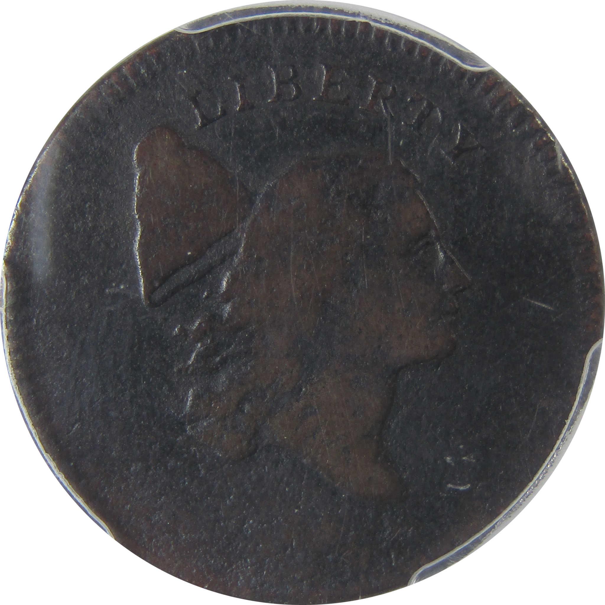 1795 Plain Edge No Pole Liberty Cap 1/2c F Details PCGS SKU:I24461