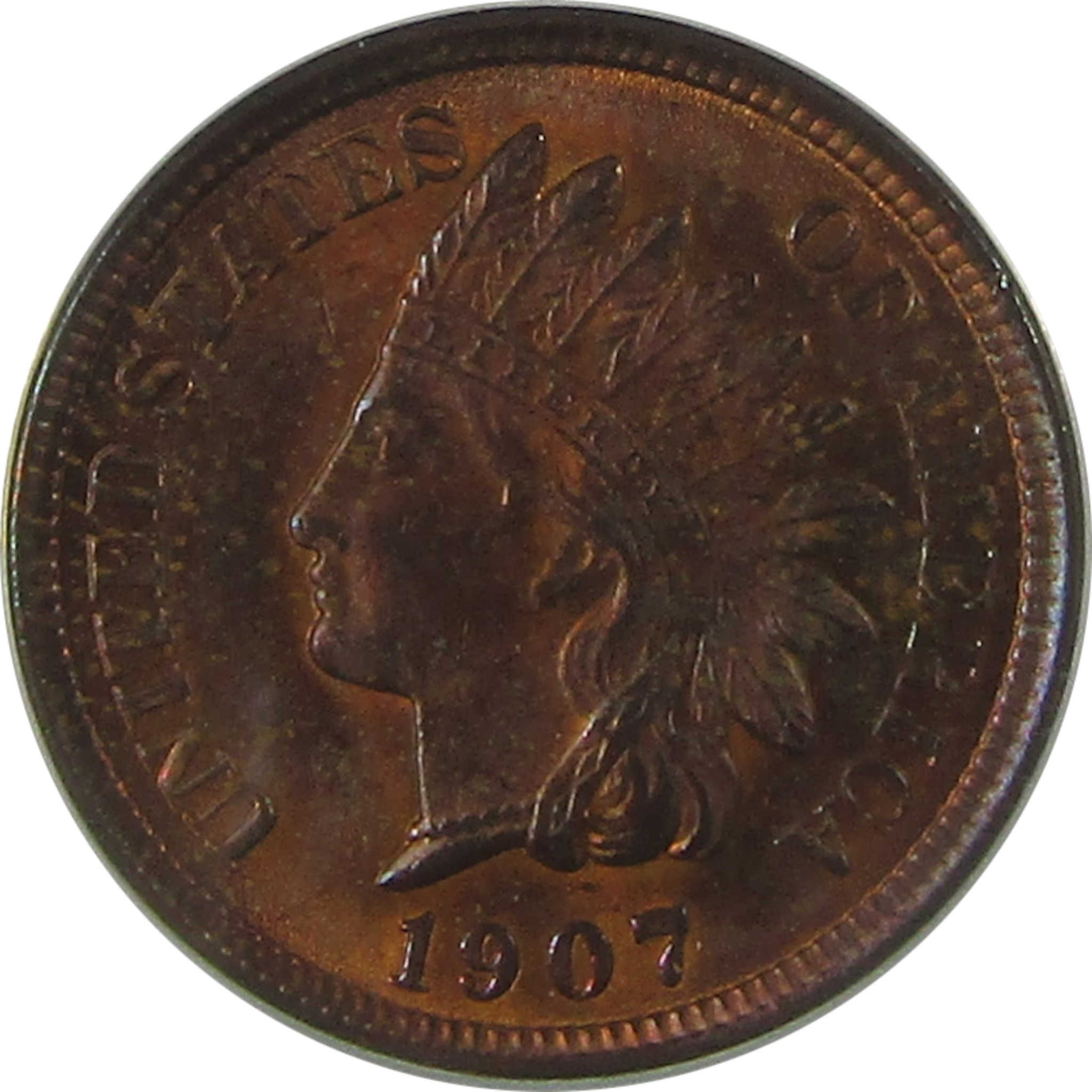 1907 Indian Head Cent MS 63 RB ANACS Penny Uncirculated SKU:I23018