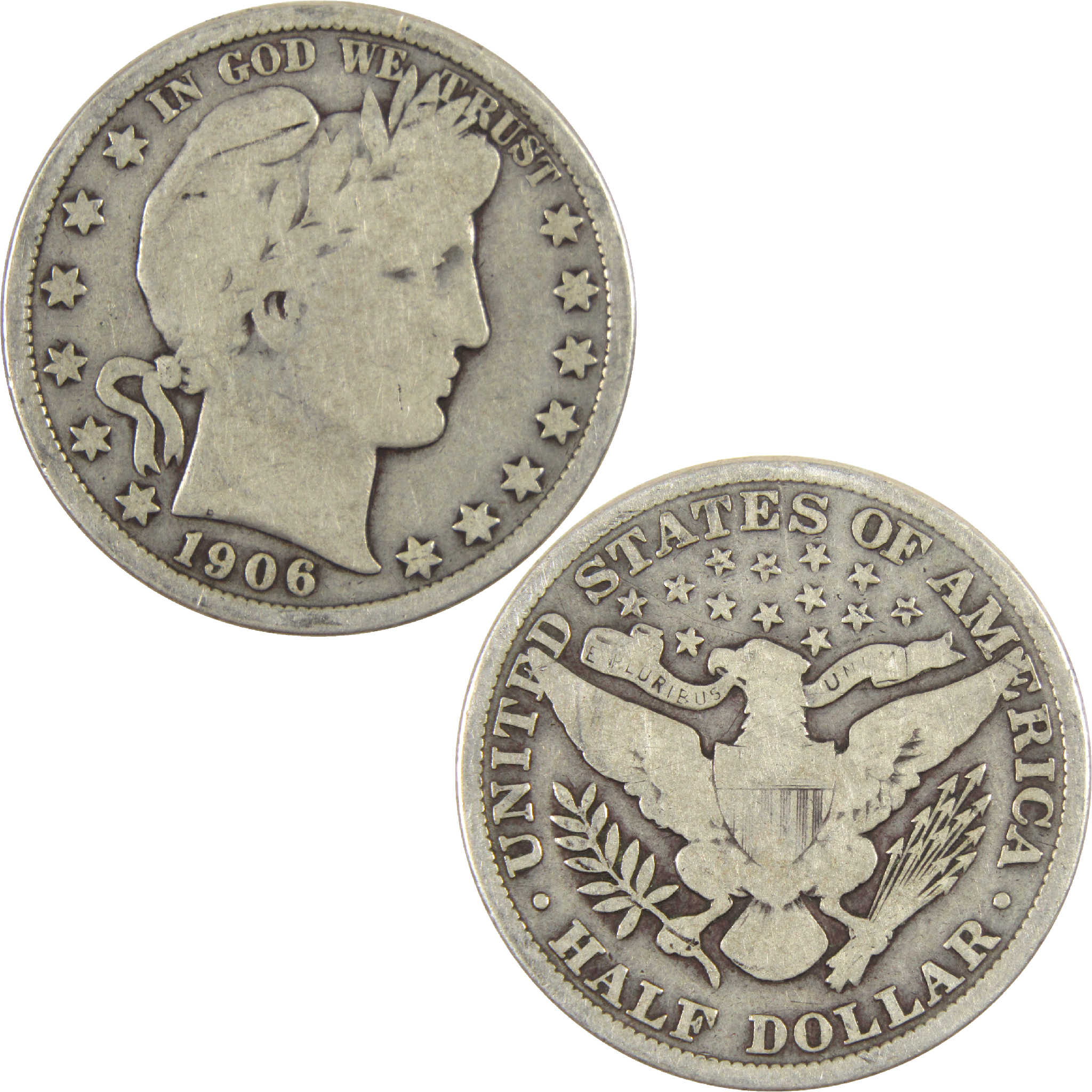1906 Barber Half Dollar G Good Silver 50c Coin