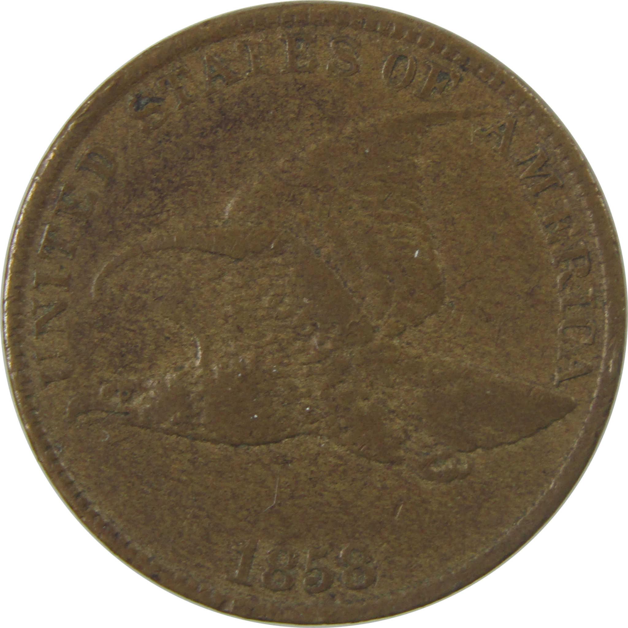 1858 Large Motto Flying Eagle Cent VF Very Fine Penny SKU:I25257