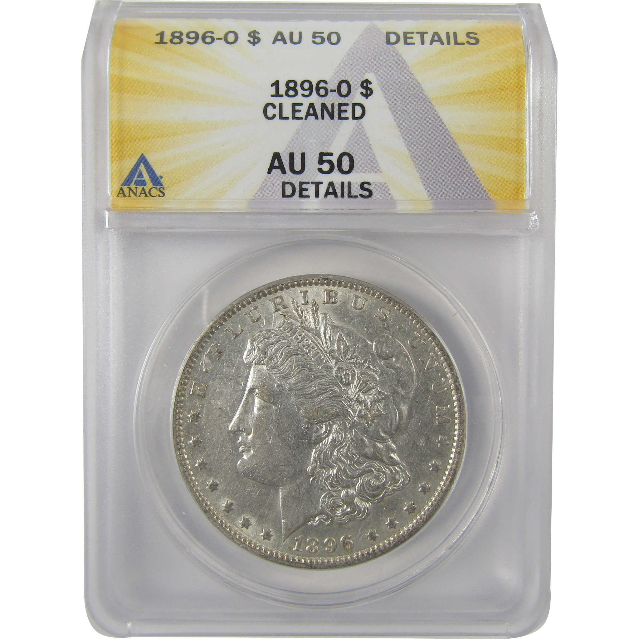 1896 O Morgan Dollar AU 50 Details ANACS Silver $1 Coin SKU:I19008 - Morgan coin - Morgan silver dollar - Morgan silver dollar for sale - Profile Coins & Collectibles