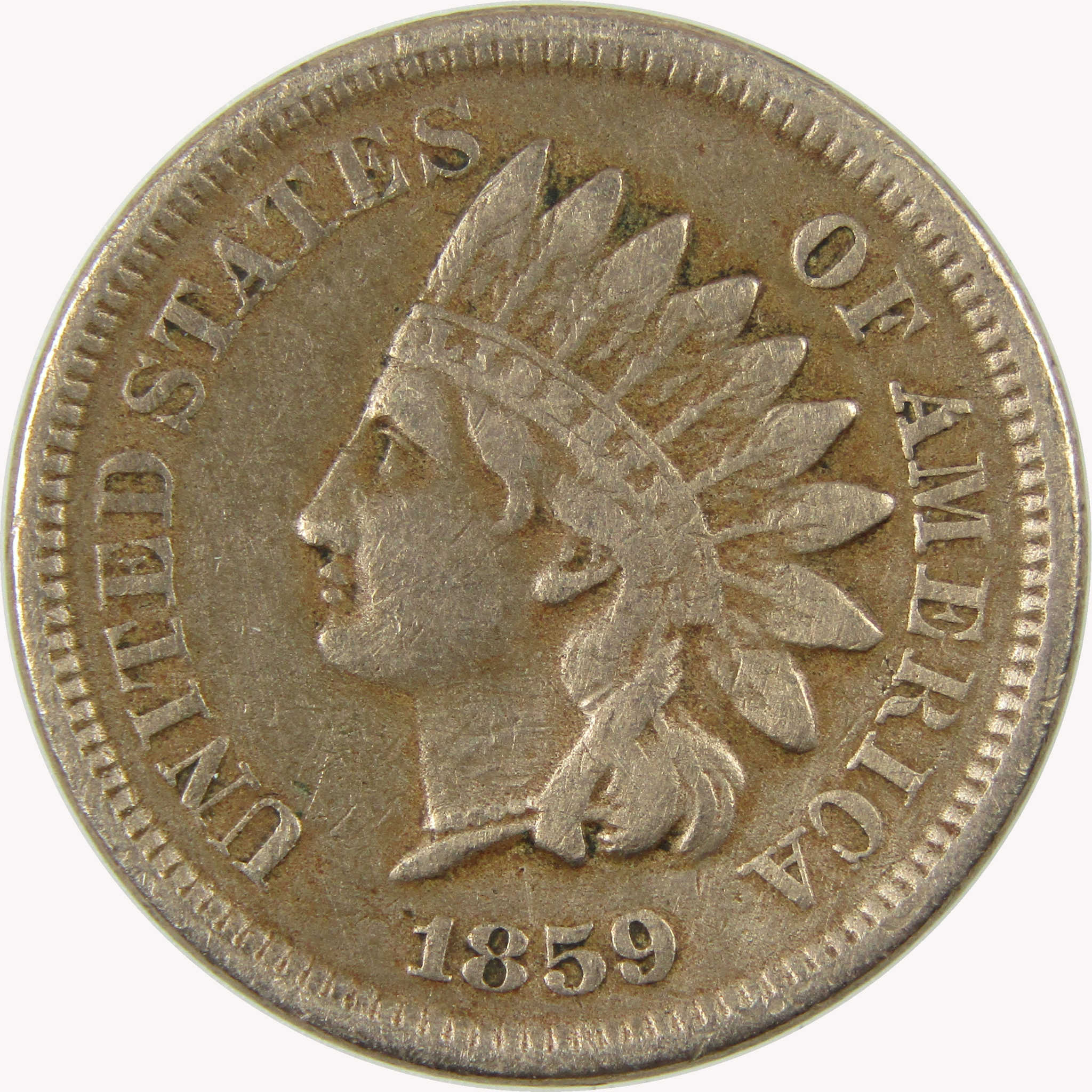 1859 Indian Head Cent VF Very Fine Details Penny 1c Coin SKU:CP1075