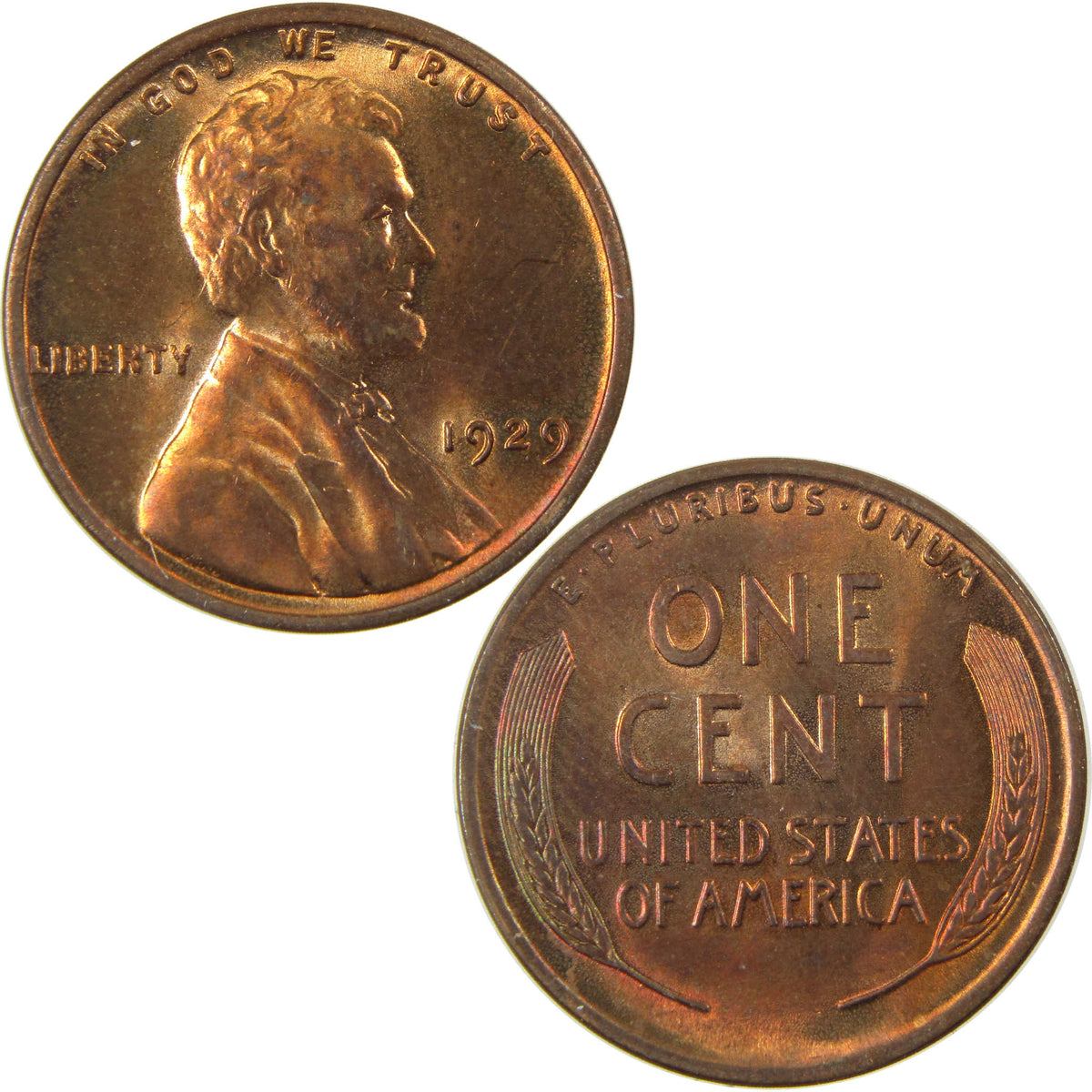 1929 Lincoln Wheat Cent Uncirculated Penny 1c Coin SKU:I28261