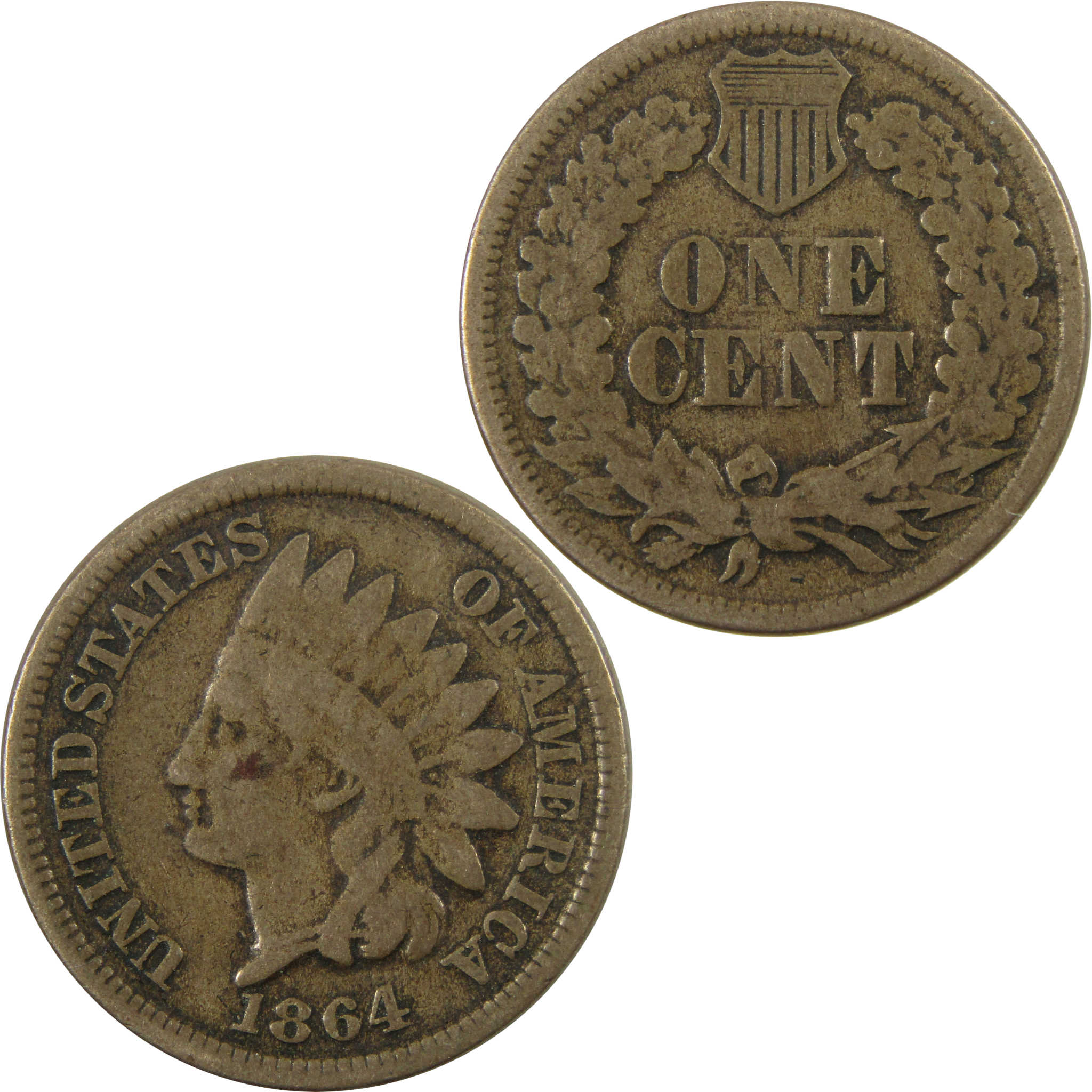 1864 Indian Head Copper-Nickel Cent G Good Penny 1c Coin SKU:CP1119