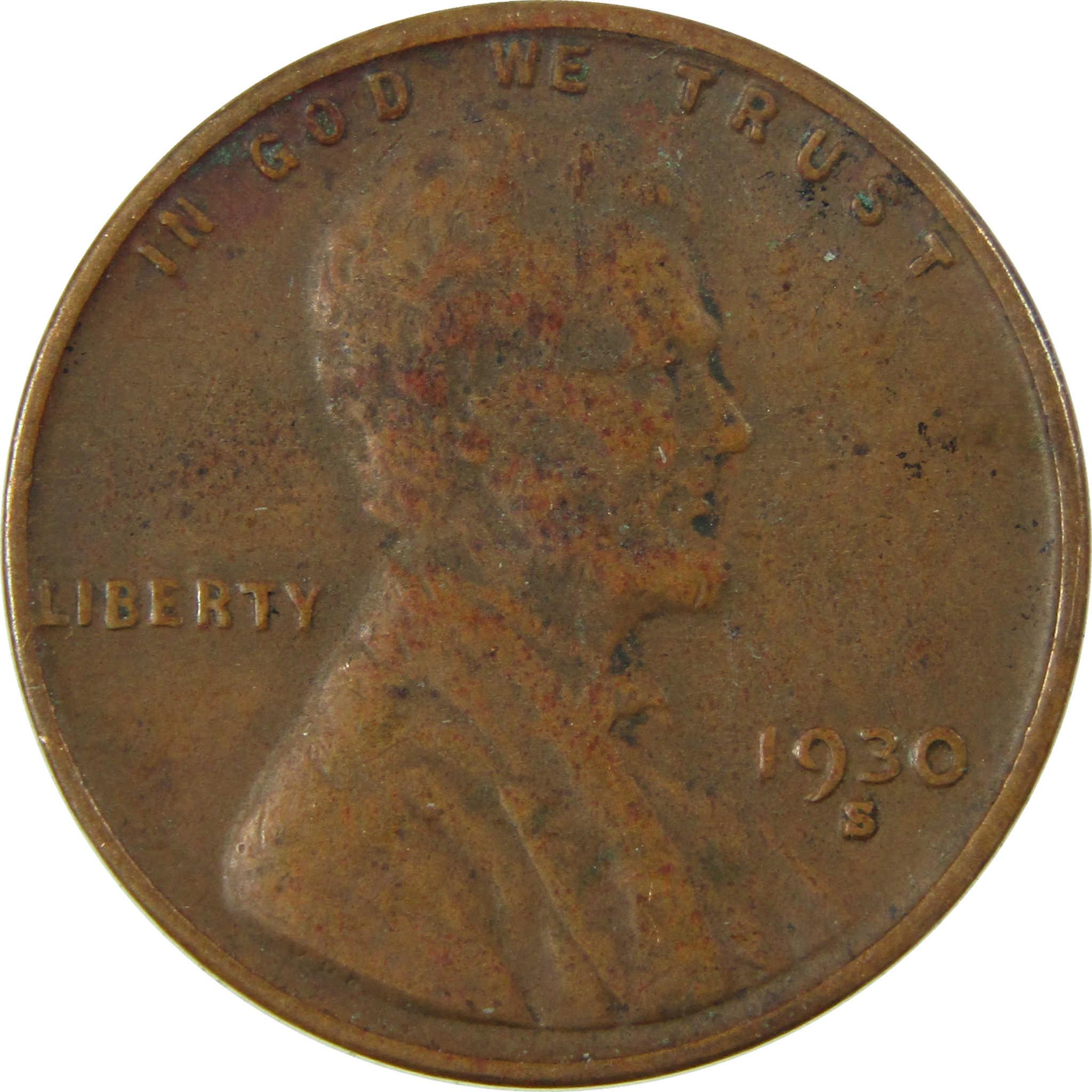1930 S Lincoln Wheat Cent VF Very Fine Penny 1c Coin SKU:I27154