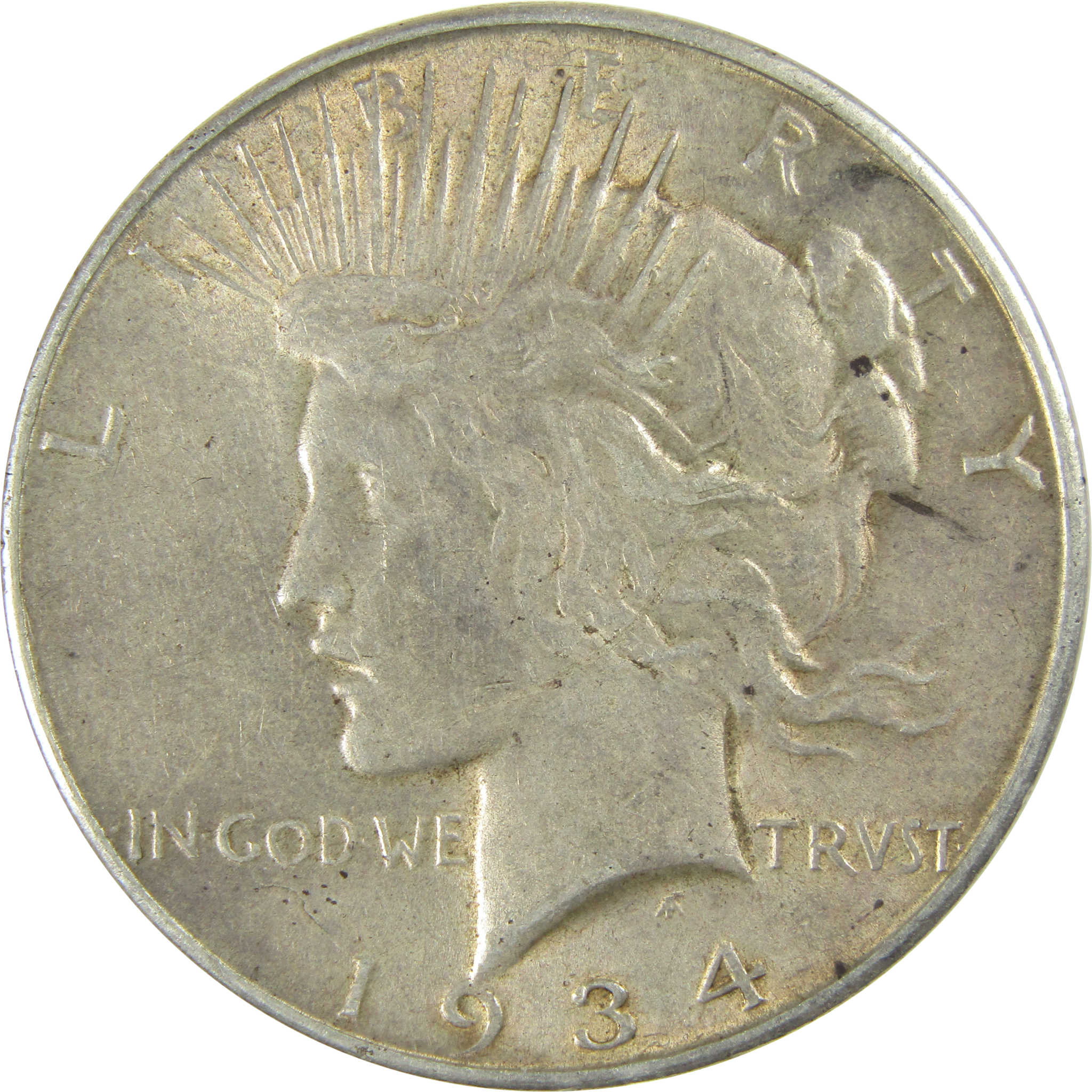 1934 D Peace Silver Dollar AU About Uncirculated $1 Coin SKU:I27487