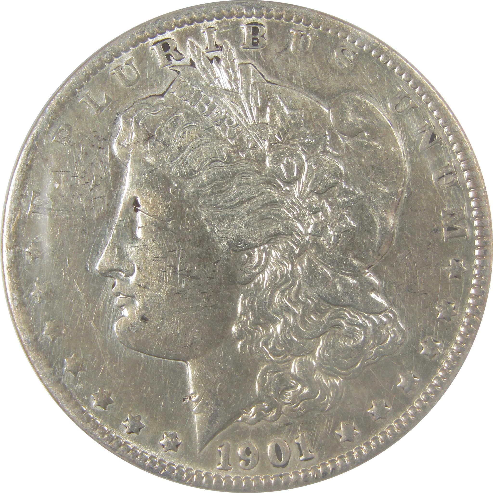 1901 Morgan Dollar AU 50 Details ANACS Silver $1 Coin SKU:I21274 - Morgan coin - Morgan silver dollar - Morgan silver dollar for sale - Profile Coins & Collectibles