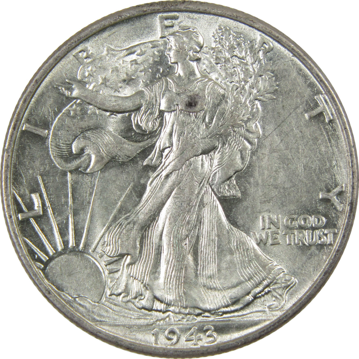 1943 Liberty Walking Silver 50c Borderline Uncirculated SKU:I28650