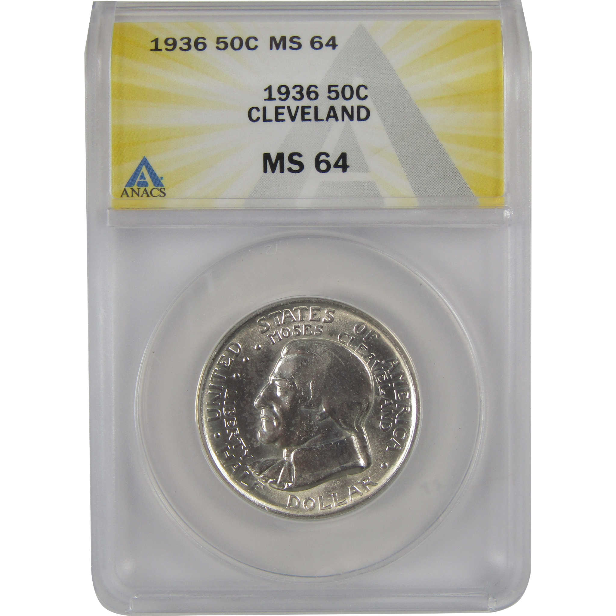 Cleveland Centennial Exposition 50C 1936 MS 64 ANACS SKU:CP158