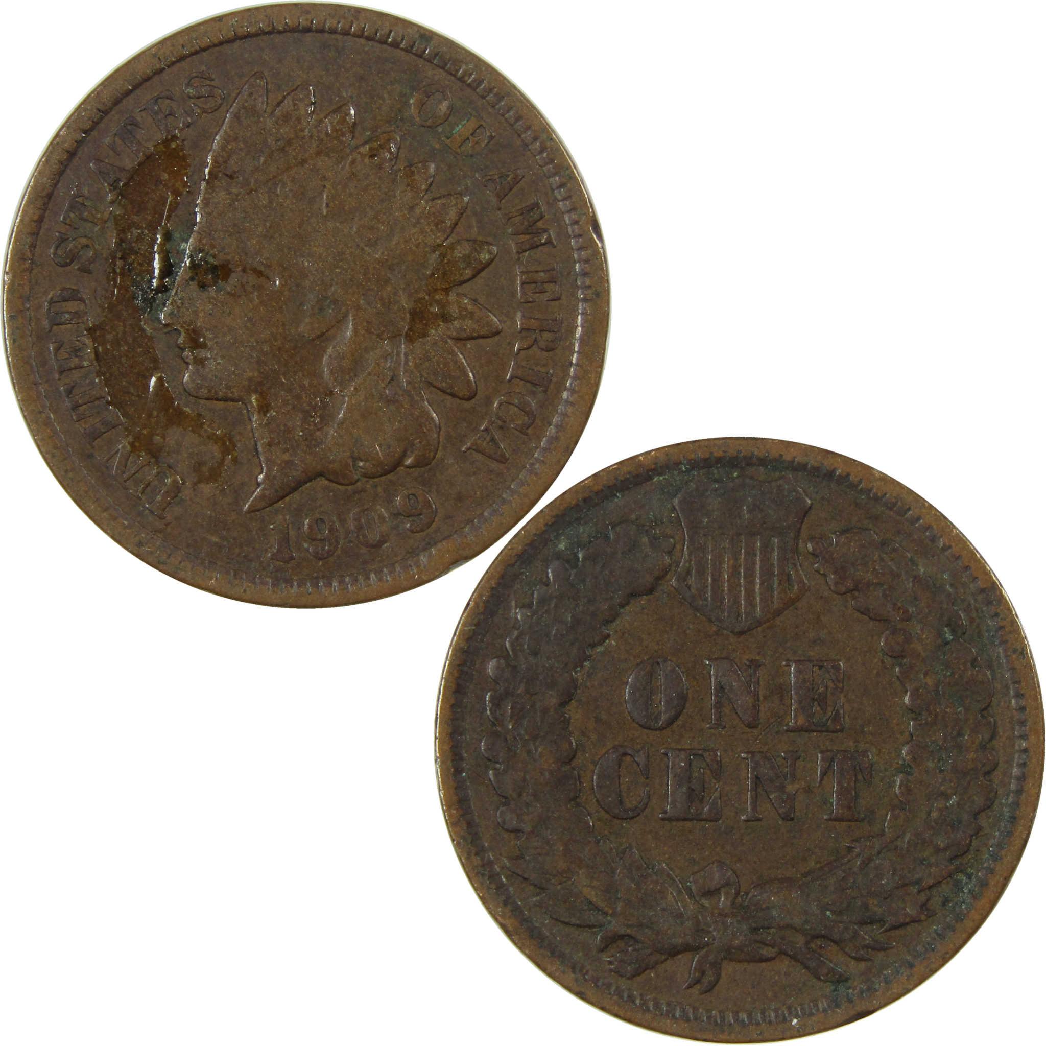 1909 Indian Head Cent G Good Penny 1c Coin SKU:I27045