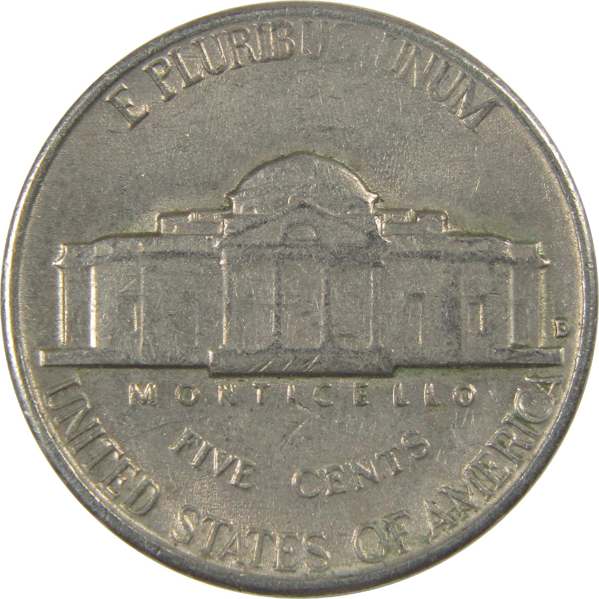 1957 D Jefferson Nickel Circulated 5c Coin Collectible