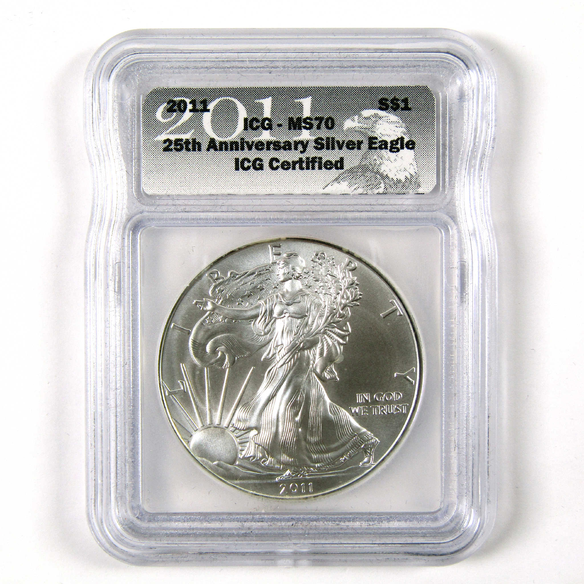 2011 American Silver Eagle MS 70 ICG $1 25th Anniversary SKU:CPC6428