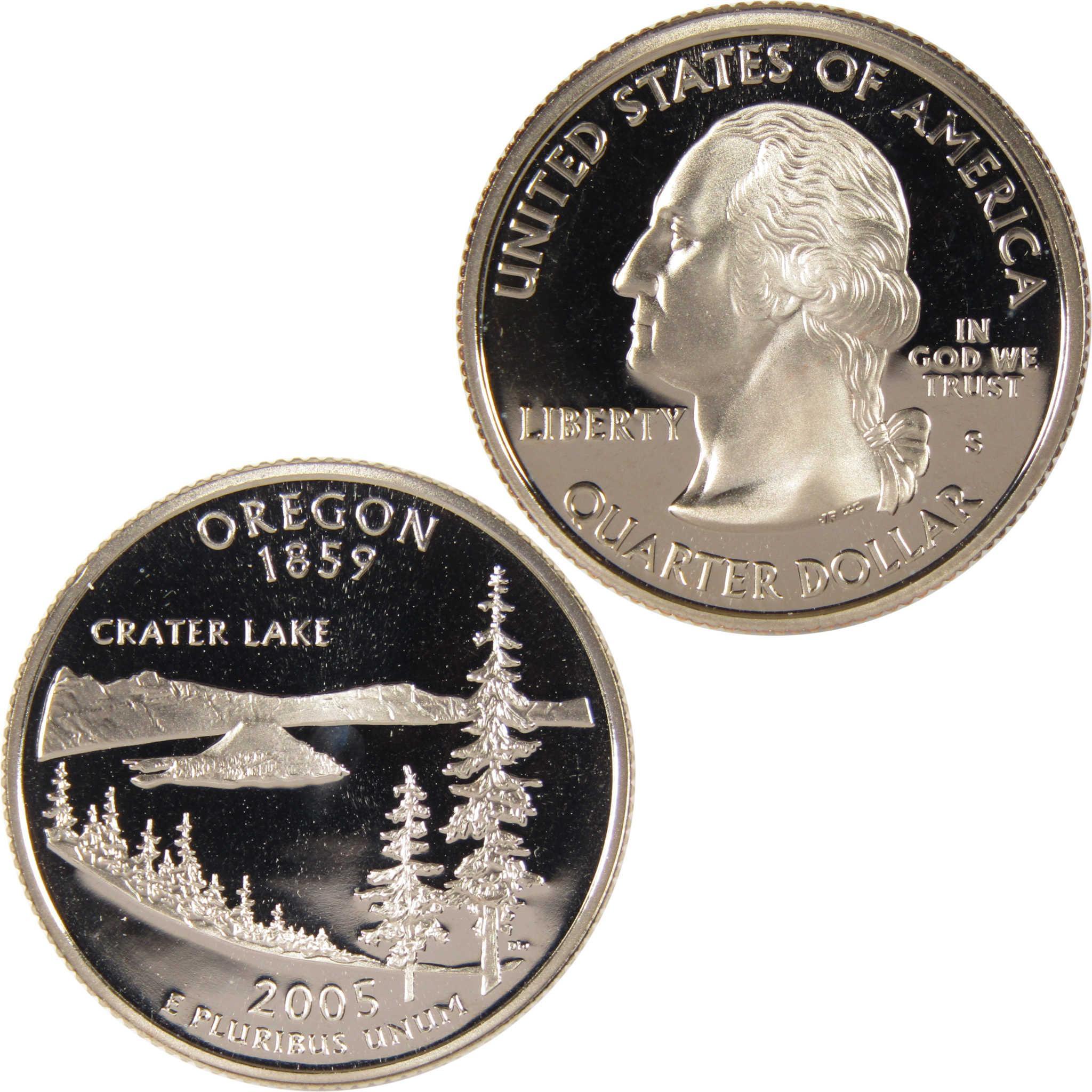 2005 Oregon Crater Lake state quarter dollar coin, collectible US currency