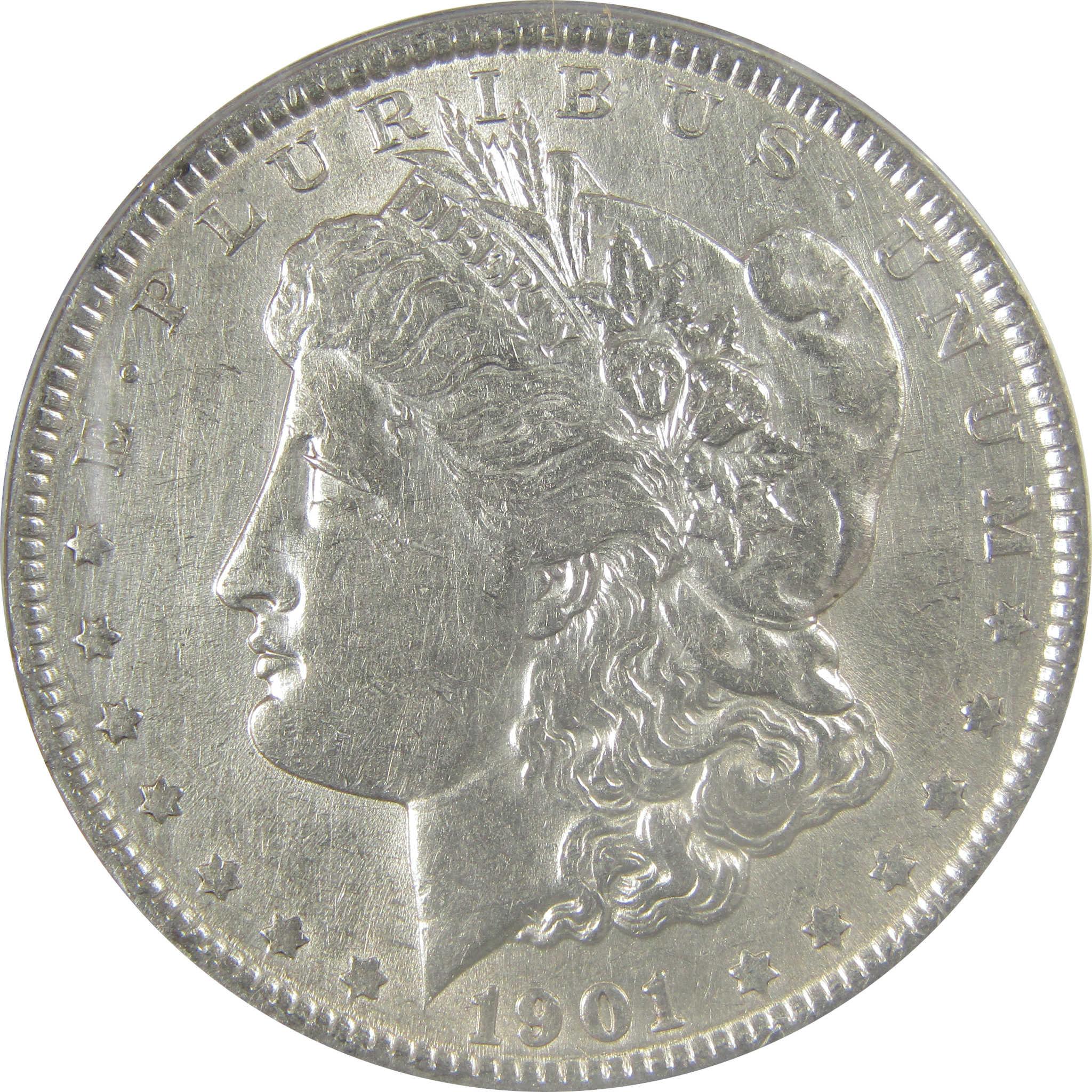 1901 Morgan Dollar AU 50 Details ANACS Silver $1 Coin SKU:I21281 - Morgan coin - Morgan silver dollar - Morgan silver dollar for sale - Profile Coins & Collectibles