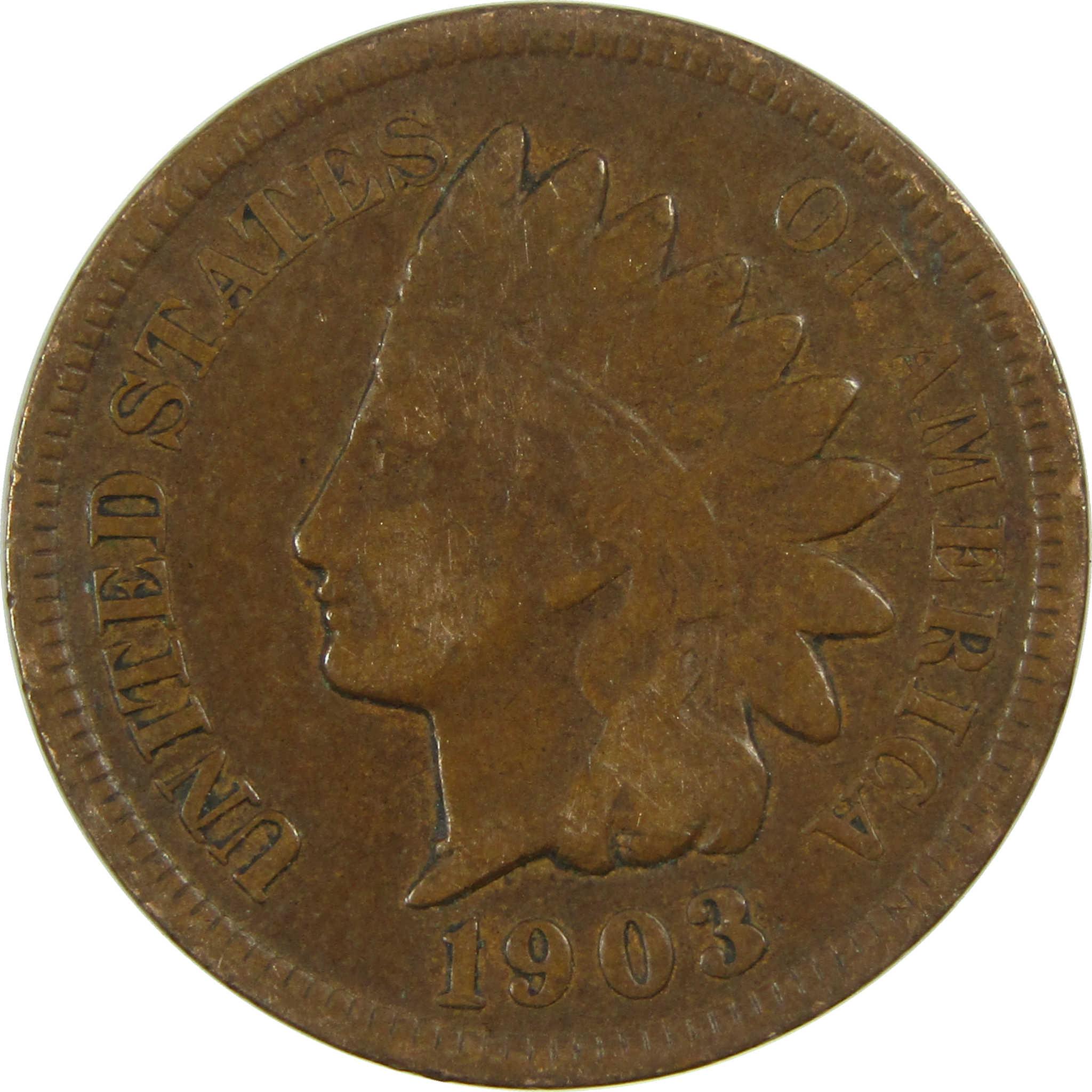 1903 Indian Head Cent VG Very Good Penny 1c Coin SKU:I27026