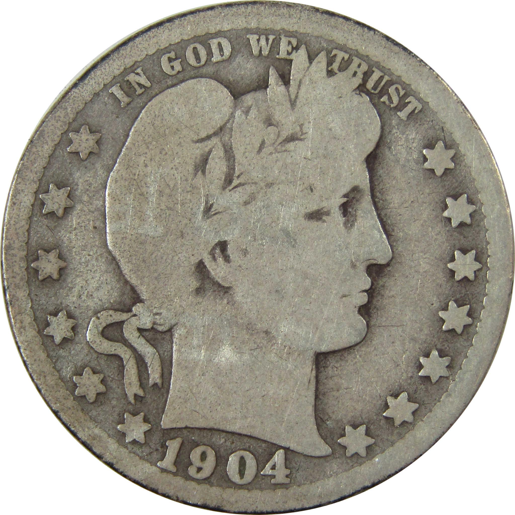 1904 O Barber Silver Quarter AG About Good 25c Coin SKU:I25387