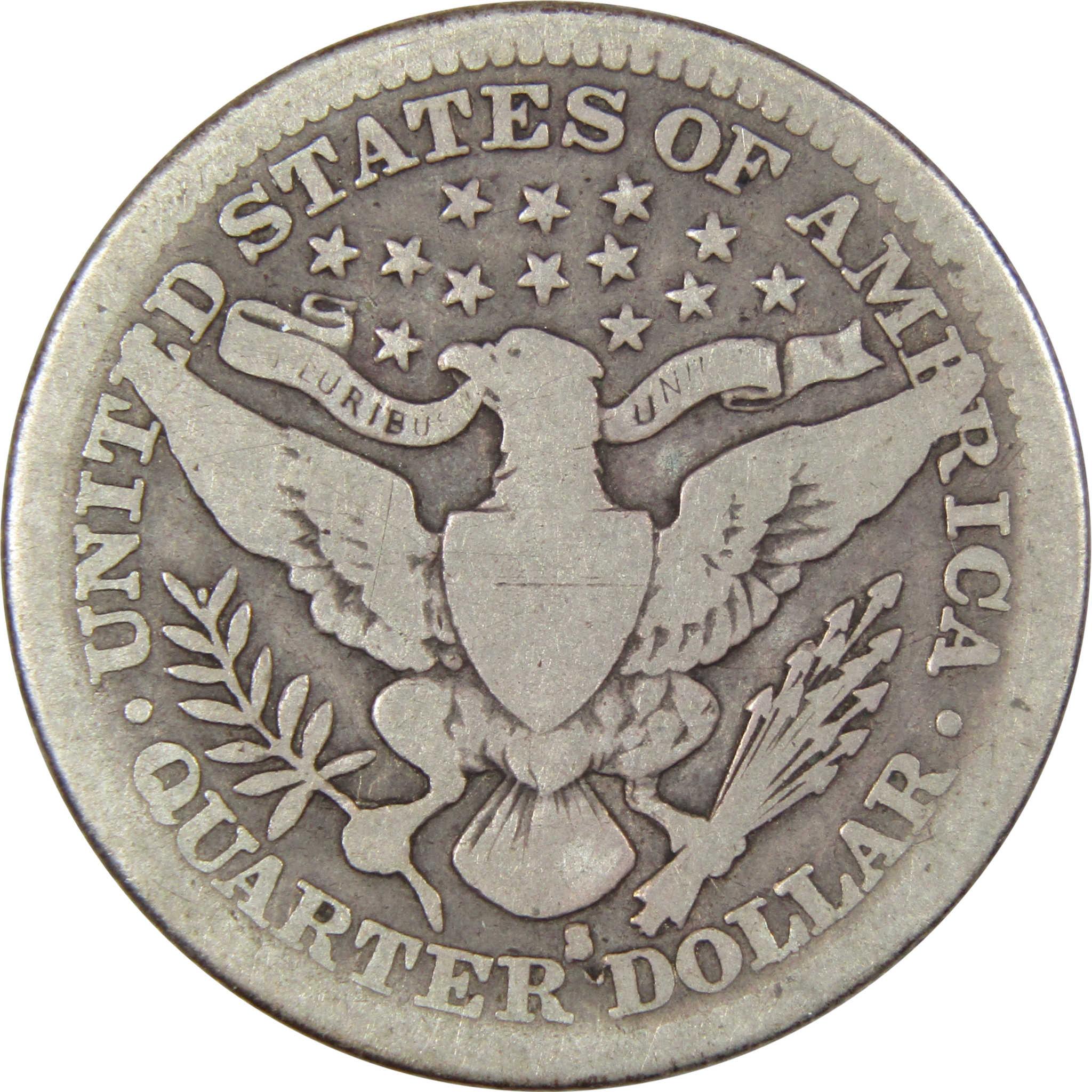 1914 S Barber Quarter VG Very Good Silver 25c Coin SKU:IPC3980