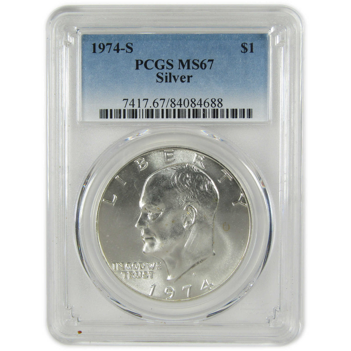 1974 S Eisenhower Silver Dollar MS 67 PCGS IKE $1 Coin SKU:I28825