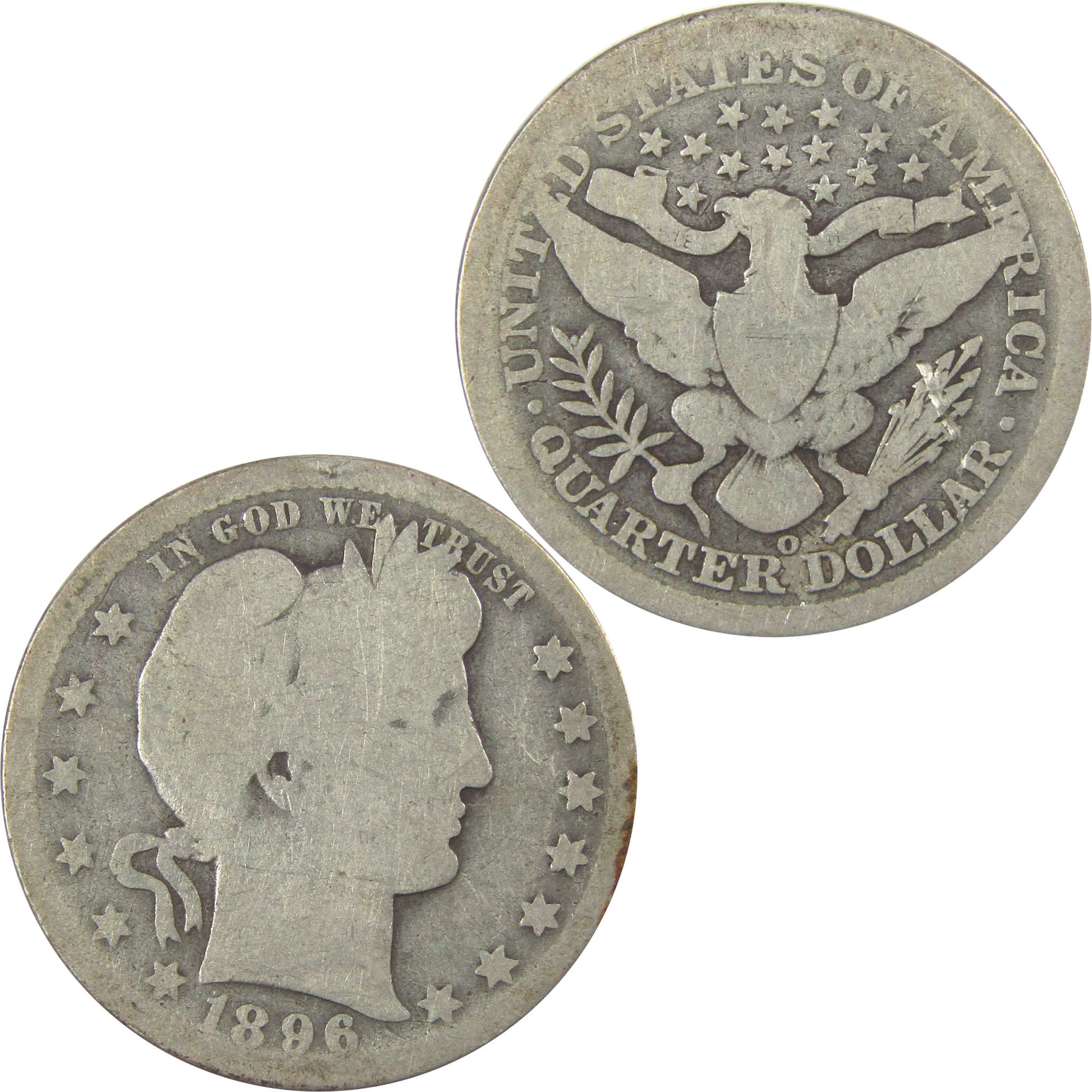 1896 O Barber Quarter AG About Good Silver 25c Coin SKU:I21883