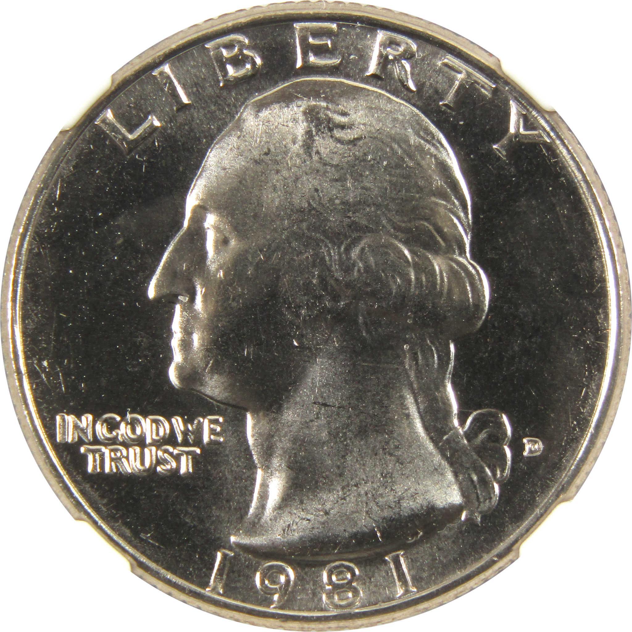 1981 D Washington Quarter MS 66 NGC Clad 25c Uncirculated SKU:I9504