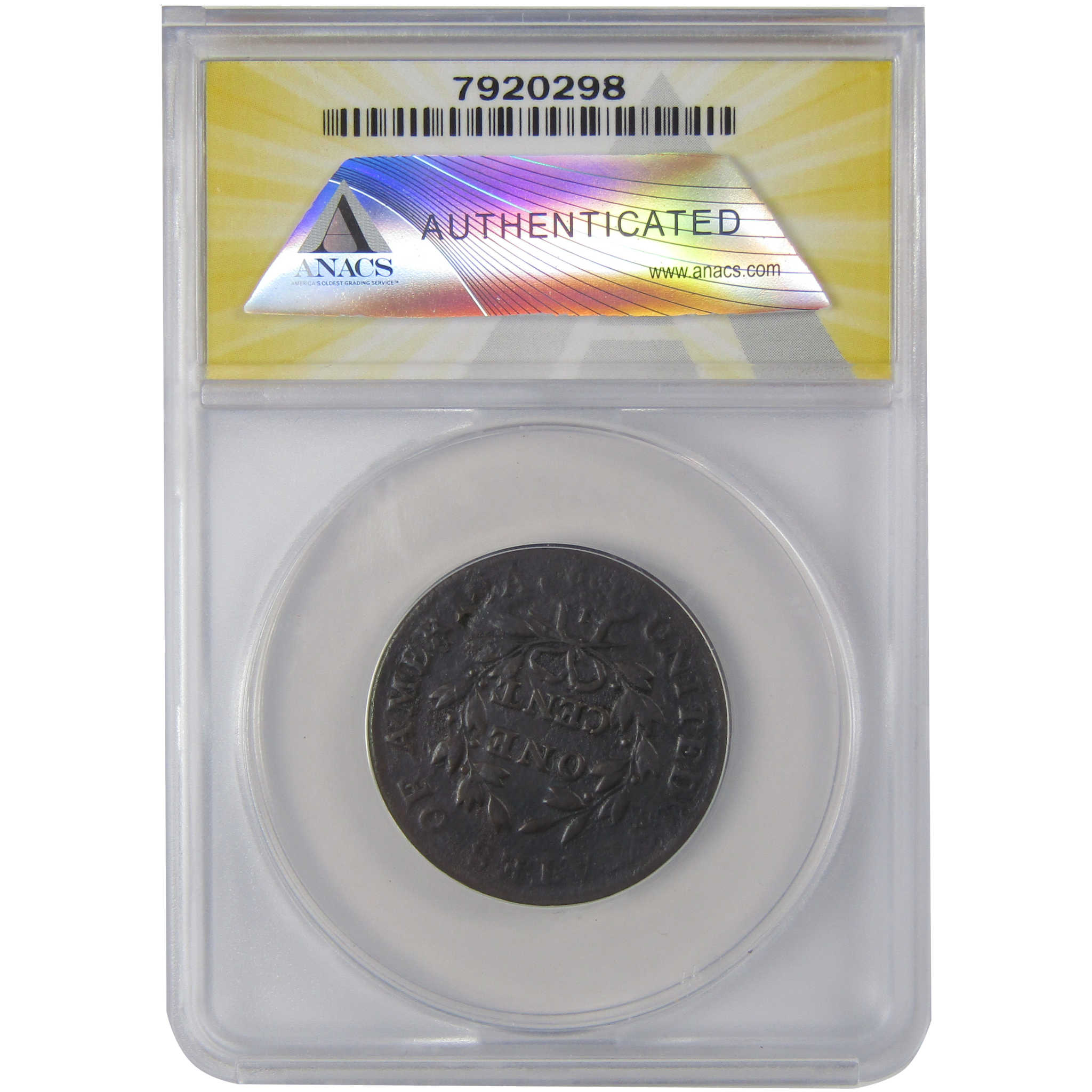 1798 Style 2 Hair S-174 Draped Bust Lg 1C F 12 Details ANACS SKU:CP176