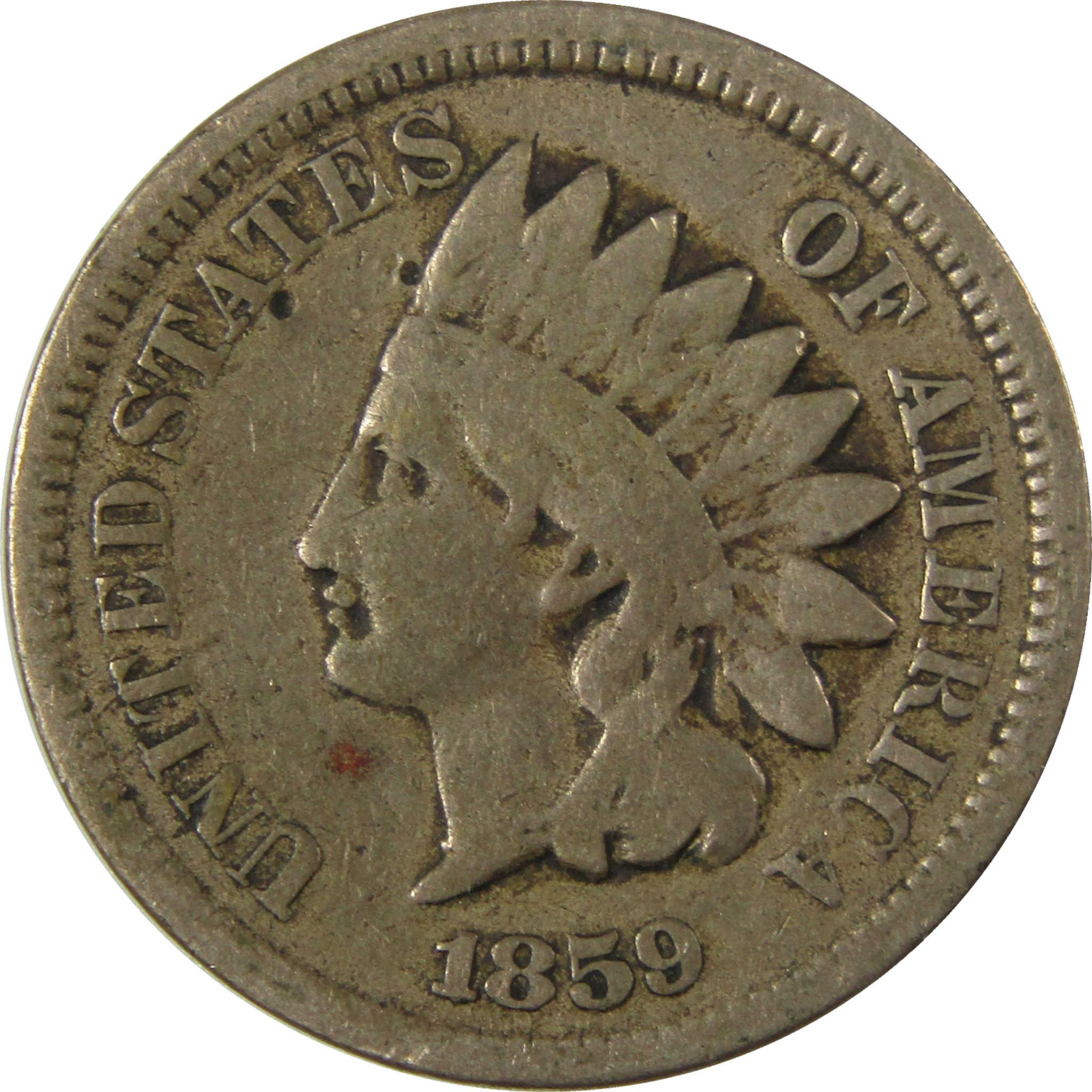 1859 Indian Head Cent G Good Penny 1c Coin SKU:I27002