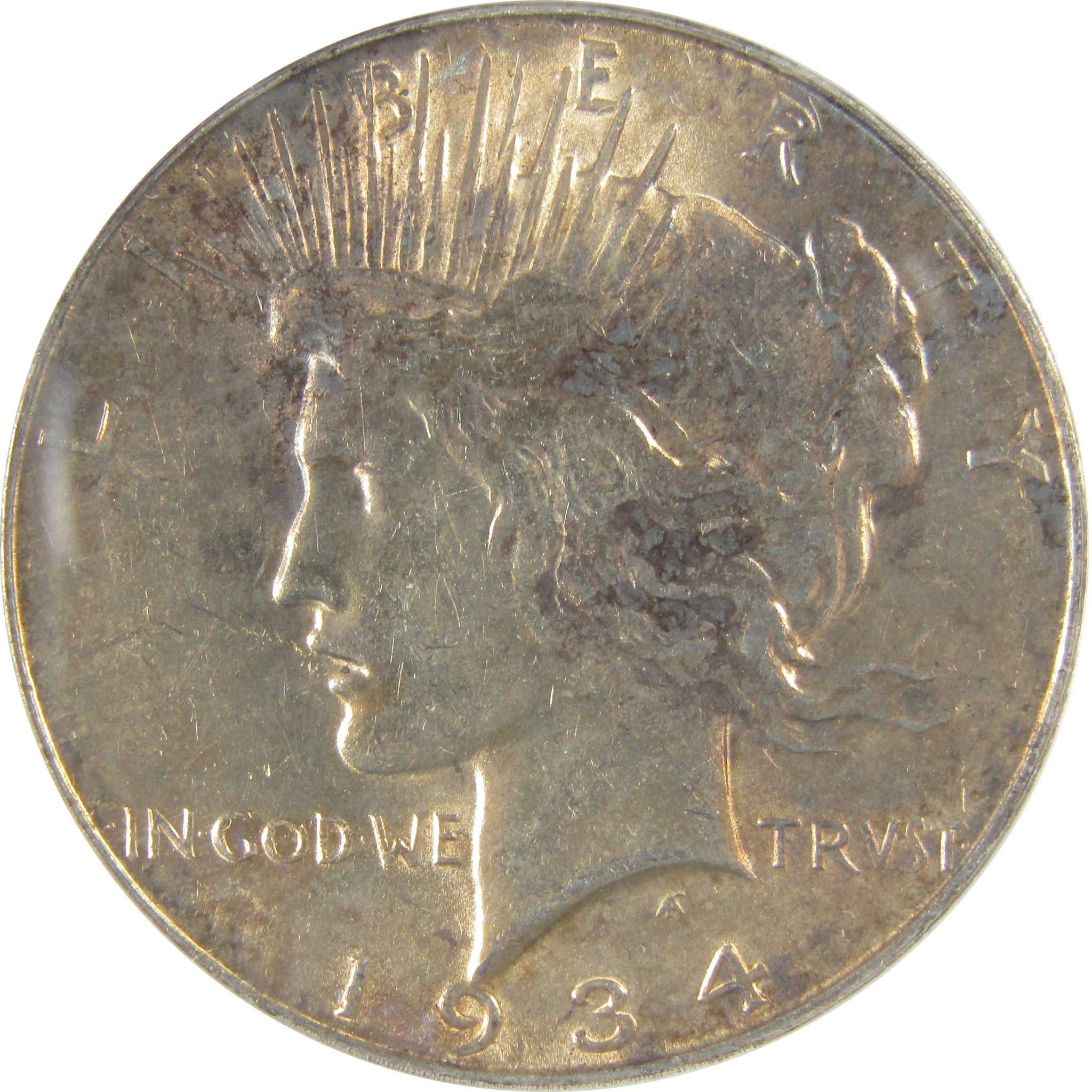 1934 D Peace Dollar AU 58 Details ANACS Silver $1 Coin SKU:I21604
