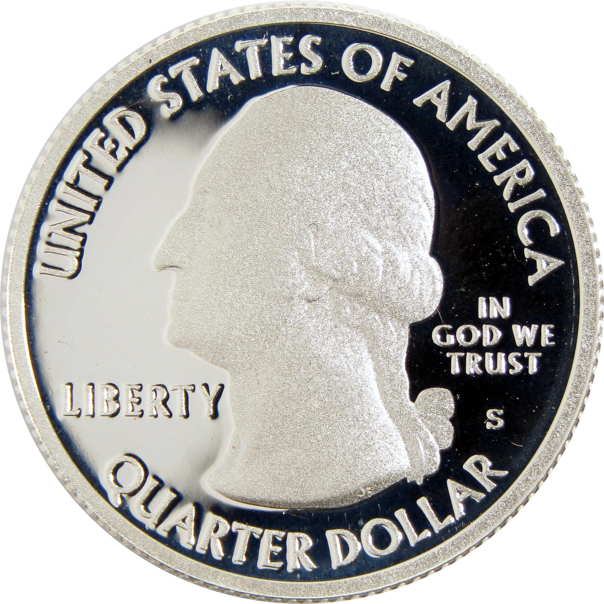 Proof silver Washington quarter dollar collectible coin, obverse side, brilliant finish