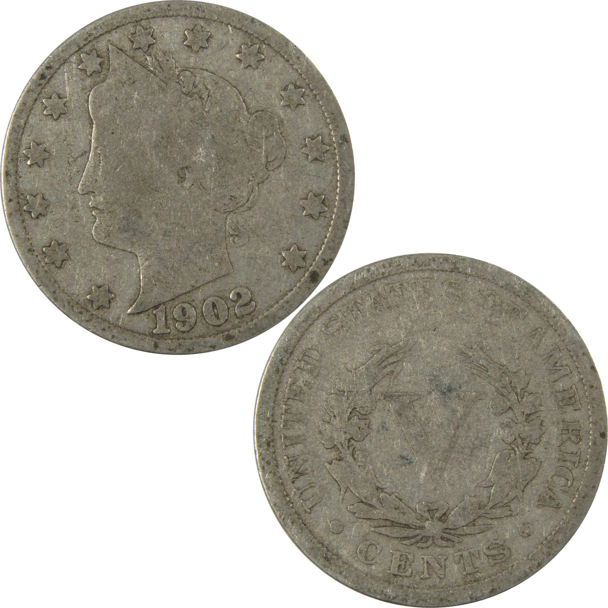 1902 Liberty Head V Nickel G Good 5c Coin SKU:I27214