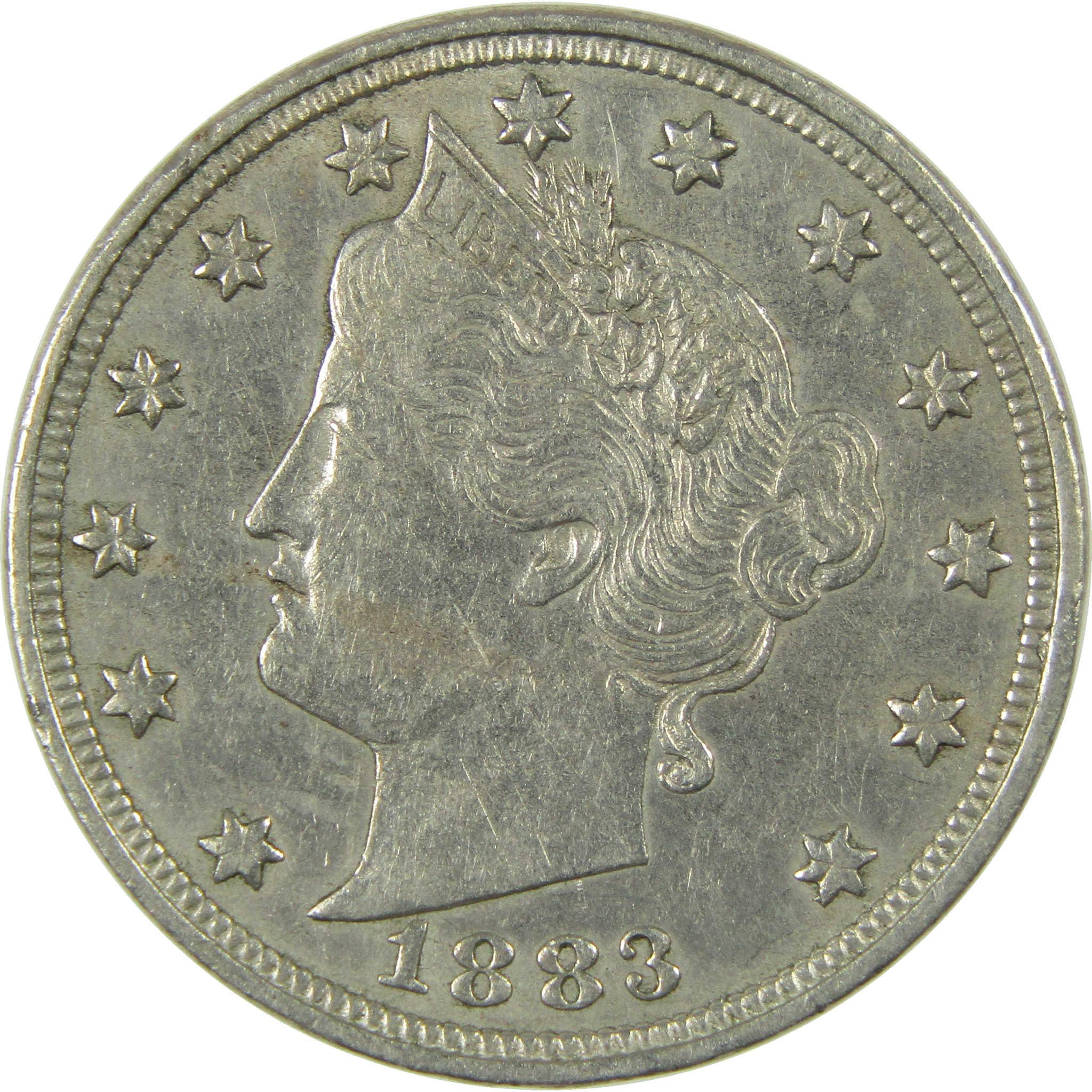 1883 No Cents Liberty Head V Nickel XF EF Extremely Fine SKU:I27231