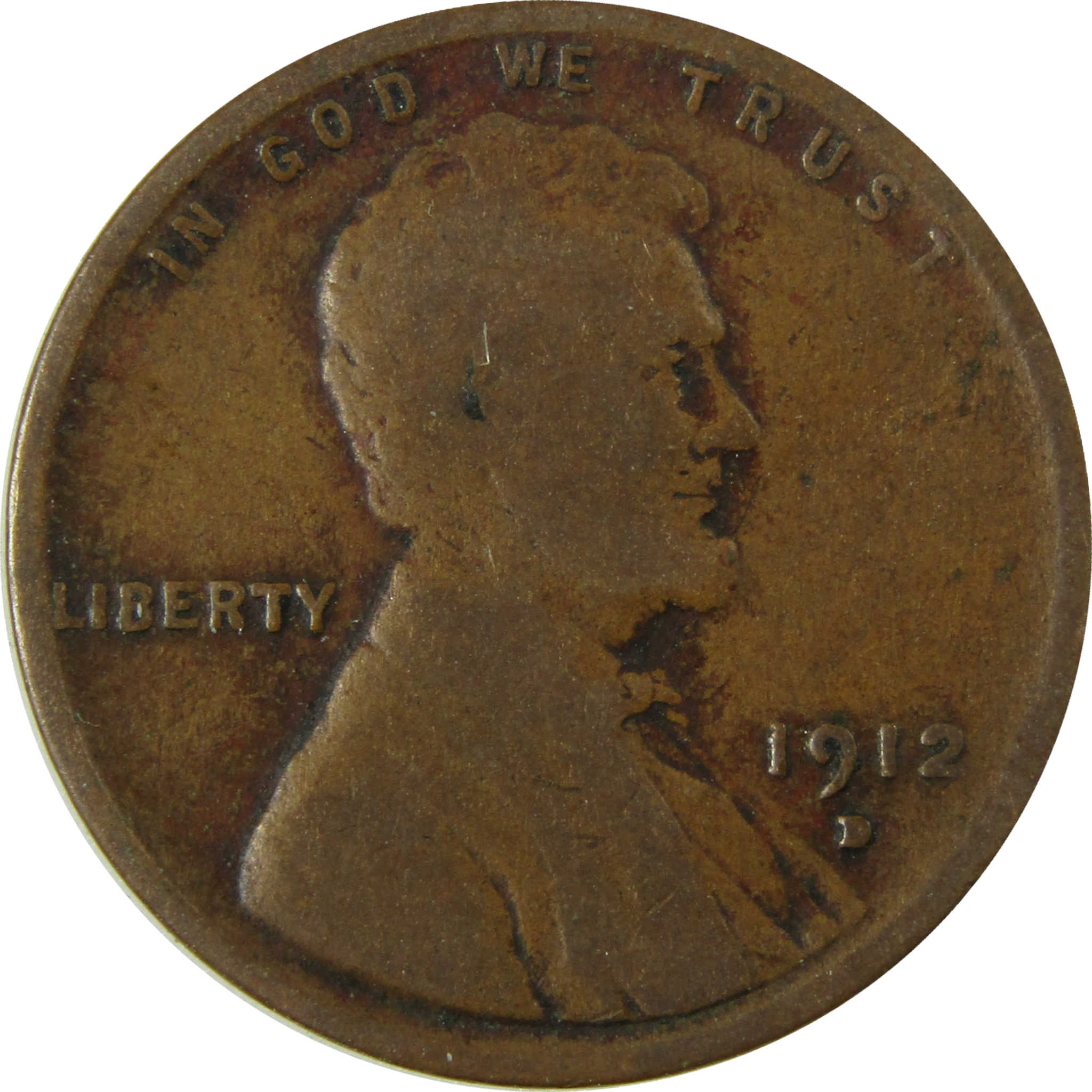 1912 D Lincoln Wheat Cent AG About Good Penny 1c Coin SKU:I28116