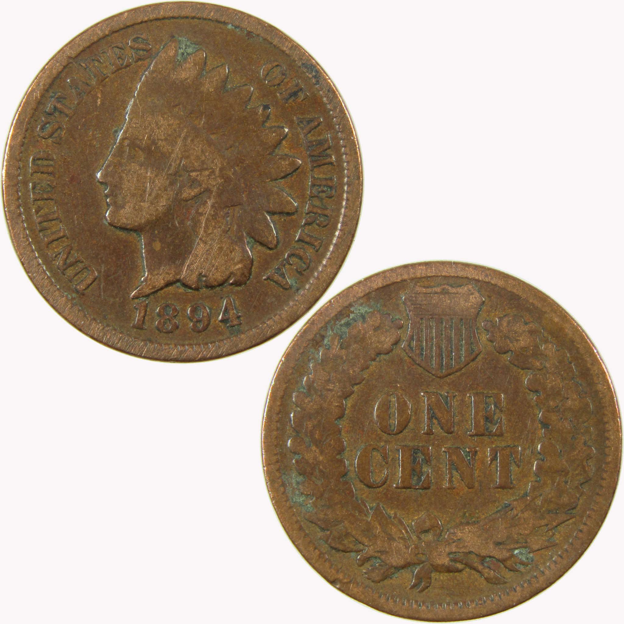 1894 Indian Head Cent G Good Penny 1c Coin Collectible SKU:I26559