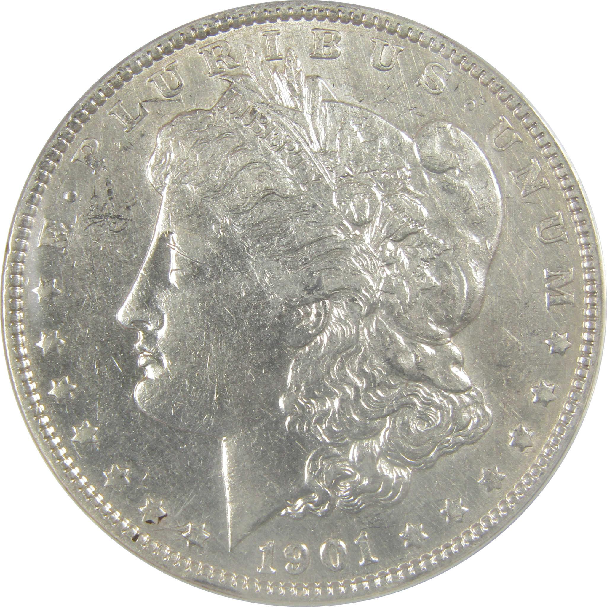 1901 Morgan Dollar AU 50 Details ANACS Silver $1 Coin SKU:I21279 - Morgan coin - Morgan silver dollar - Morgan silver dollar for sale - Profile Coins & Collectibles
