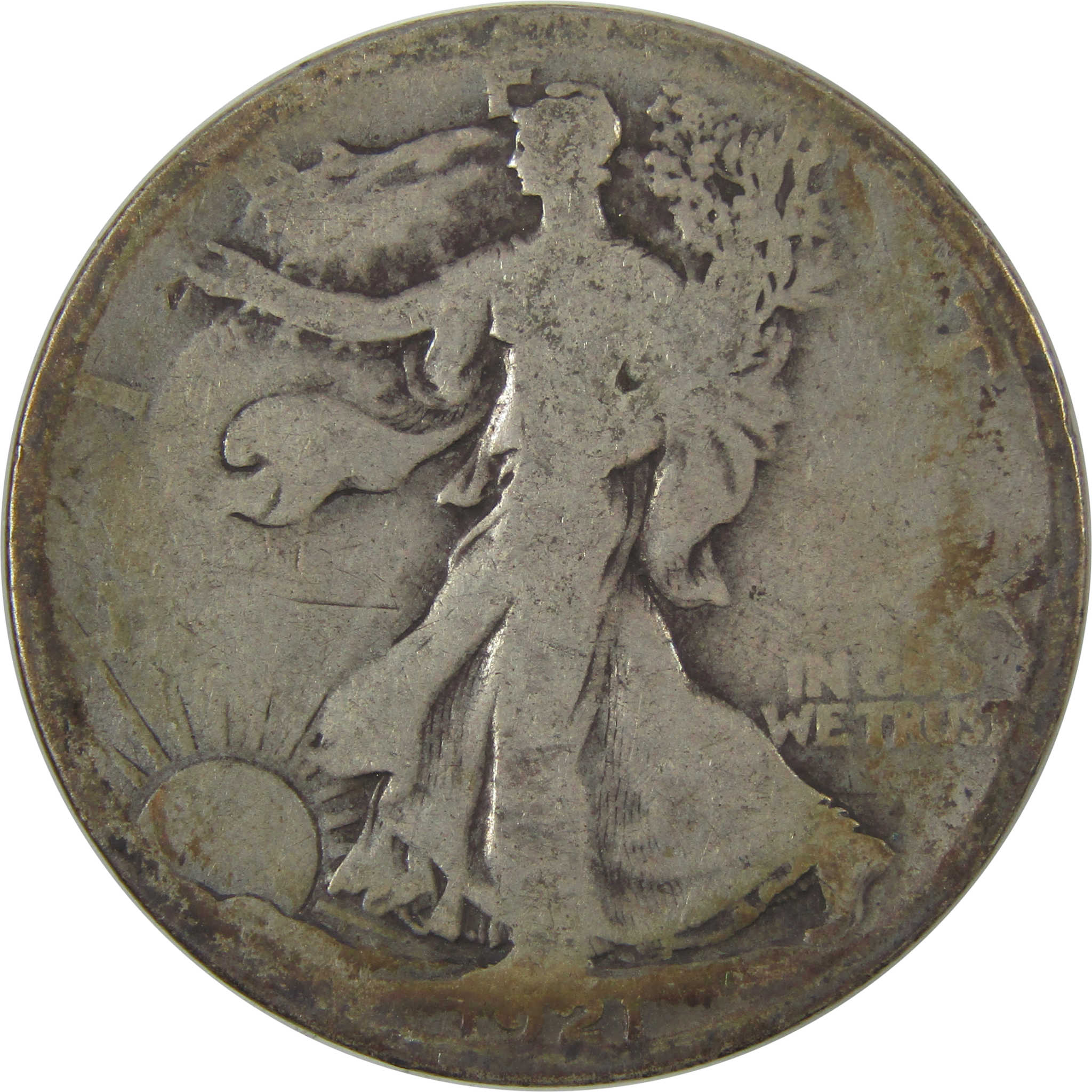 1921 S Liberty Walking Half Dollar AG About Good Silver SKU:I22707