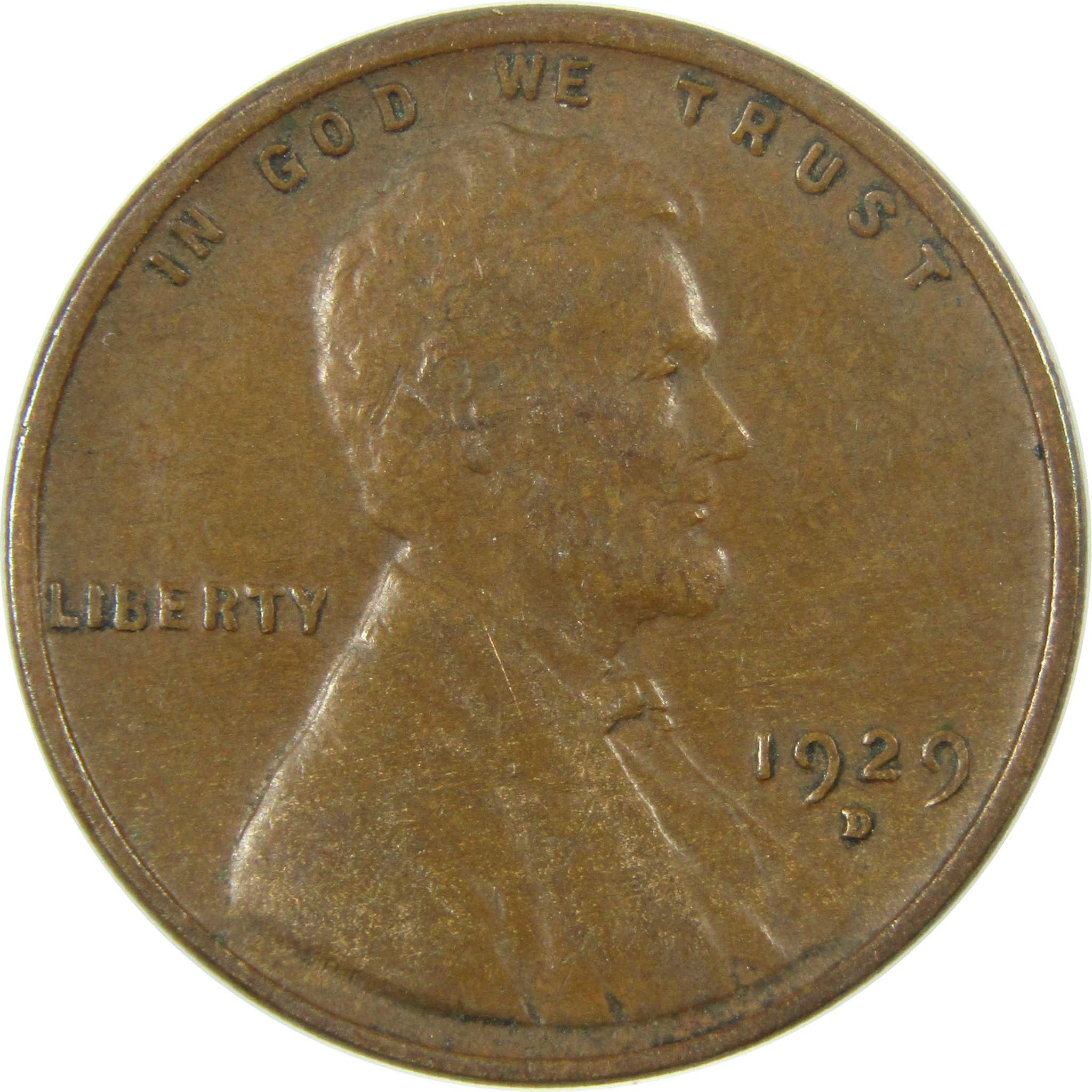 1929 D Lincoln Wheat Cent VF Very Fine Penny 1c Coin SKU:I27272